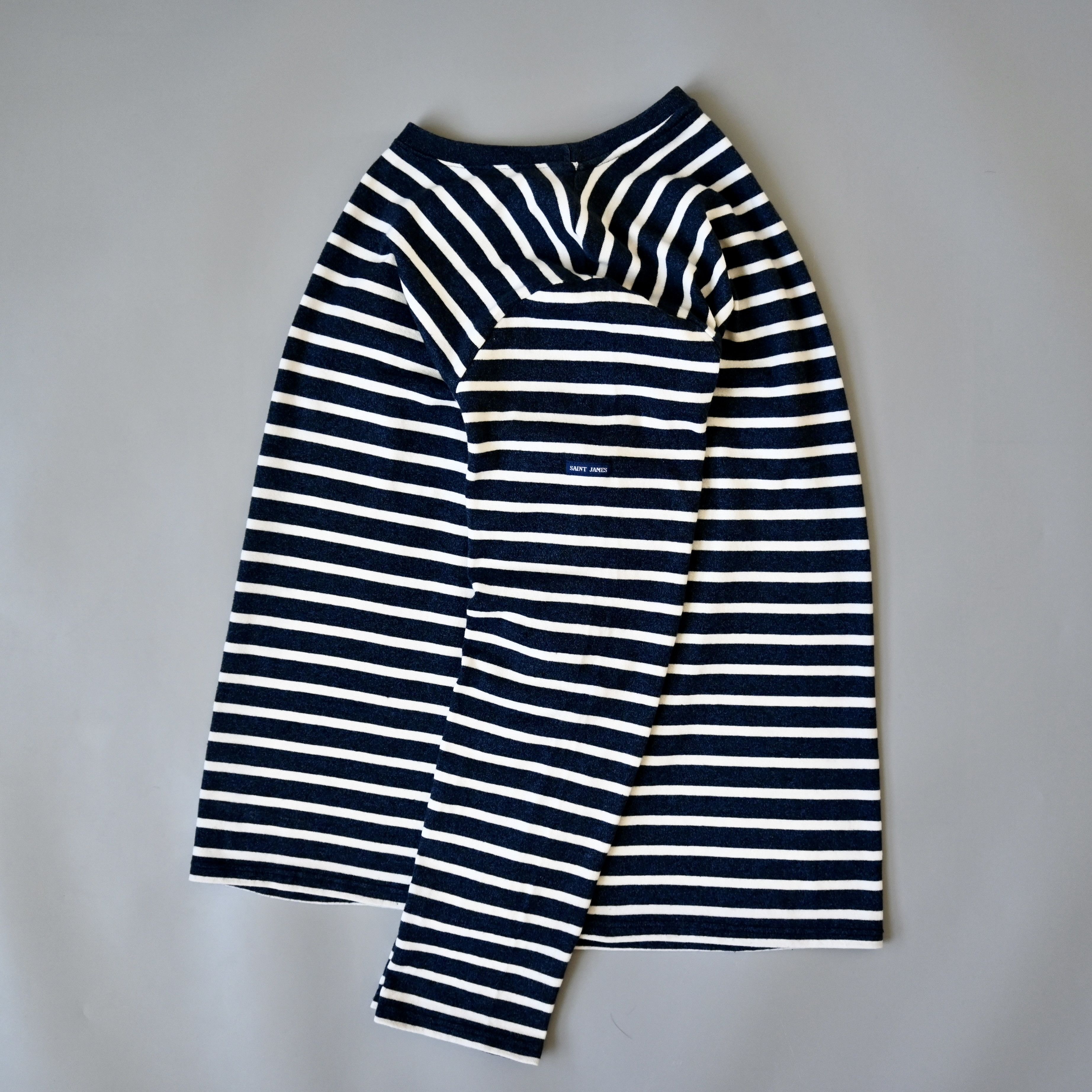 Saint James SAINT JAMES 50/50 cotton linen ringer neck striped t-shirt Size US L / EU 52-54 / 3 - 4 Thumbnail