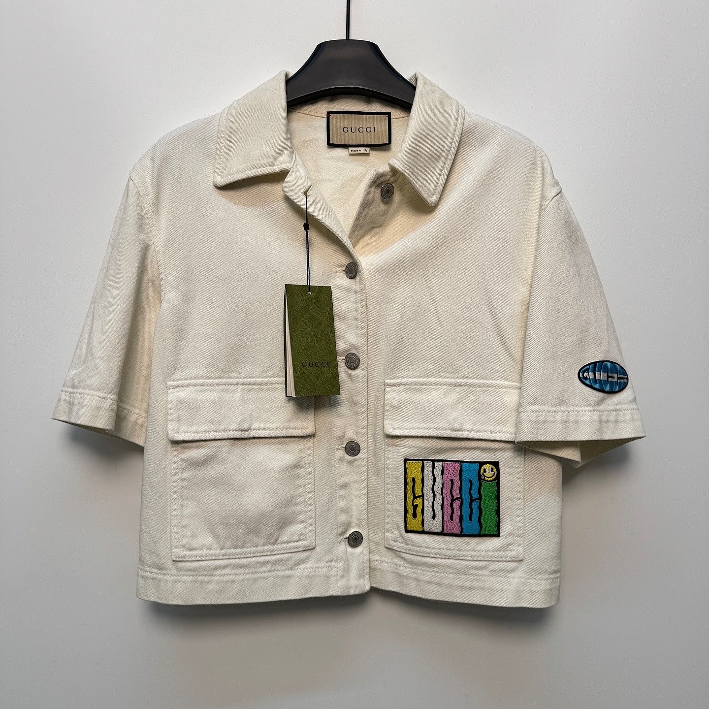 Gucci Gucci Embroidered Logo Denim Jacket Size 40 Size S / US 4 / IT 40 - 1 Thumbnail
