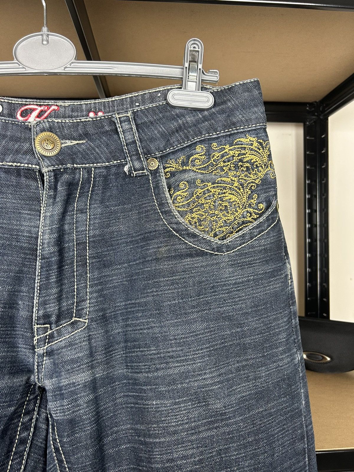 Japanese Brand × Vintage KANJI koi embroidered and printed japanese jeans Size US 32 / EU 48 - 10 Thumbnail