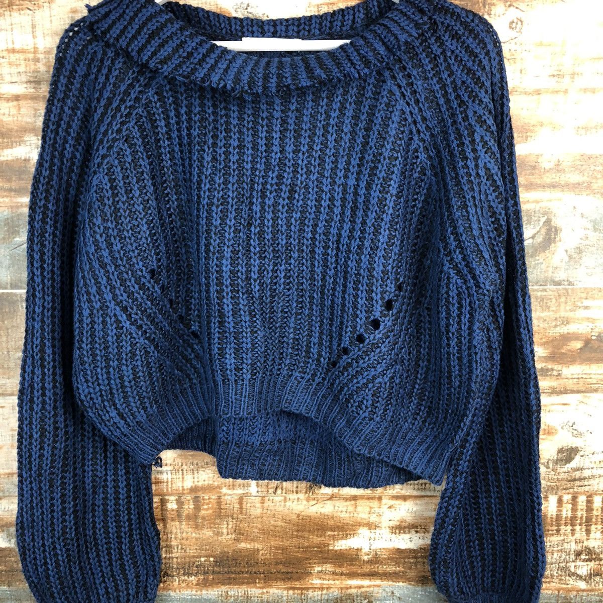 Homespun Knitwear × Japanese Brand 003 J.Ferry Blue Knitwear crop top #A1690 Size M / US 6-8 / IT 42-44 - 6 Thumbnail
