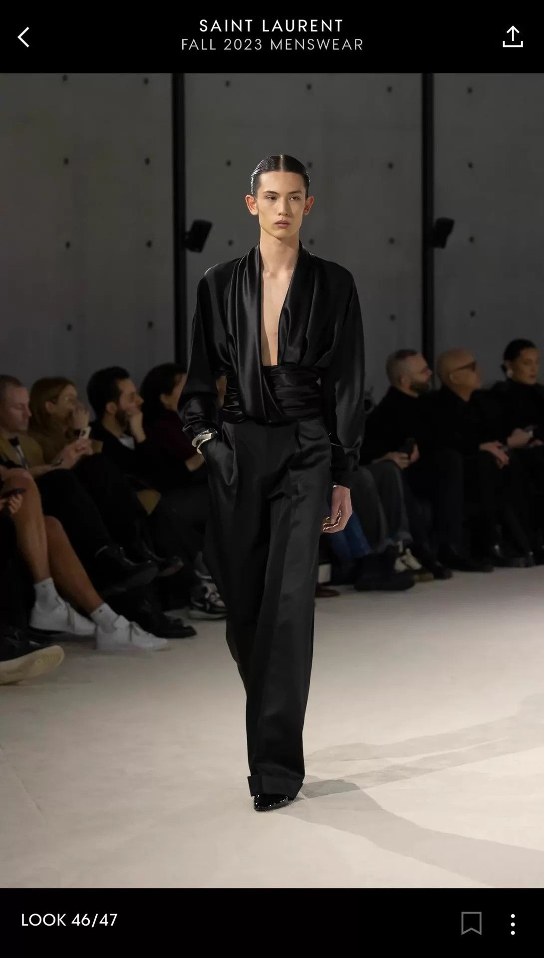 Saint Laurent Paris Saint Laurent FW23 Crepe Satin Drape Shirt XXL NWT Size US XXL / EU 58 / 5 - 2 Thumbnail