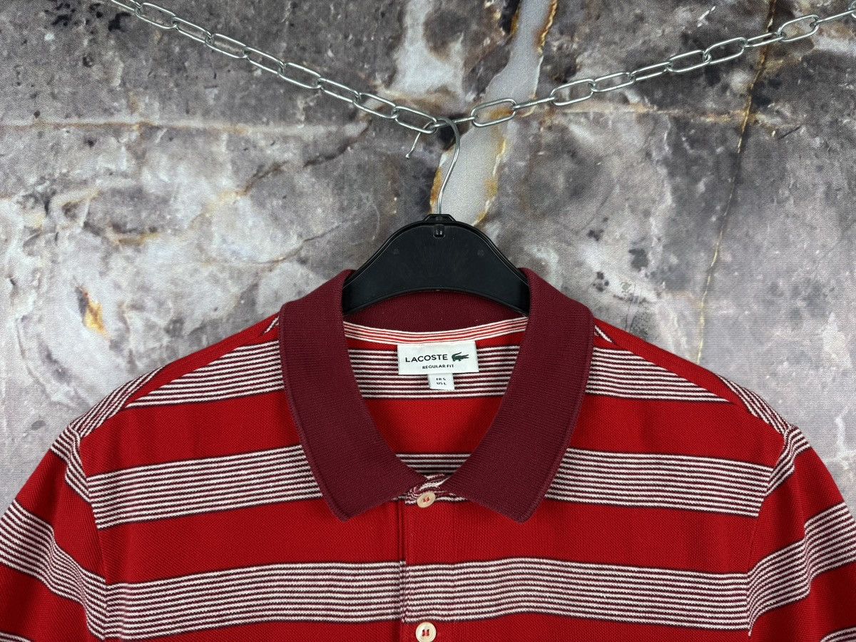Lacoste Lacoste Red Striped Polo Shirt Crocodile Logo Short Sleeve Size US L / EU 52-54 / 3 - 2 Thumbnail