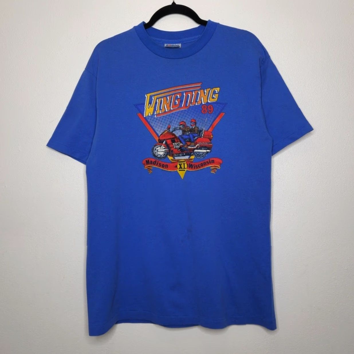 Hanes VINTAGE Honda Wing Ding 89 Madison Wisconsin Hanes Shirt Size US L / EU 52-54 / 3 - 2 Thumbnail