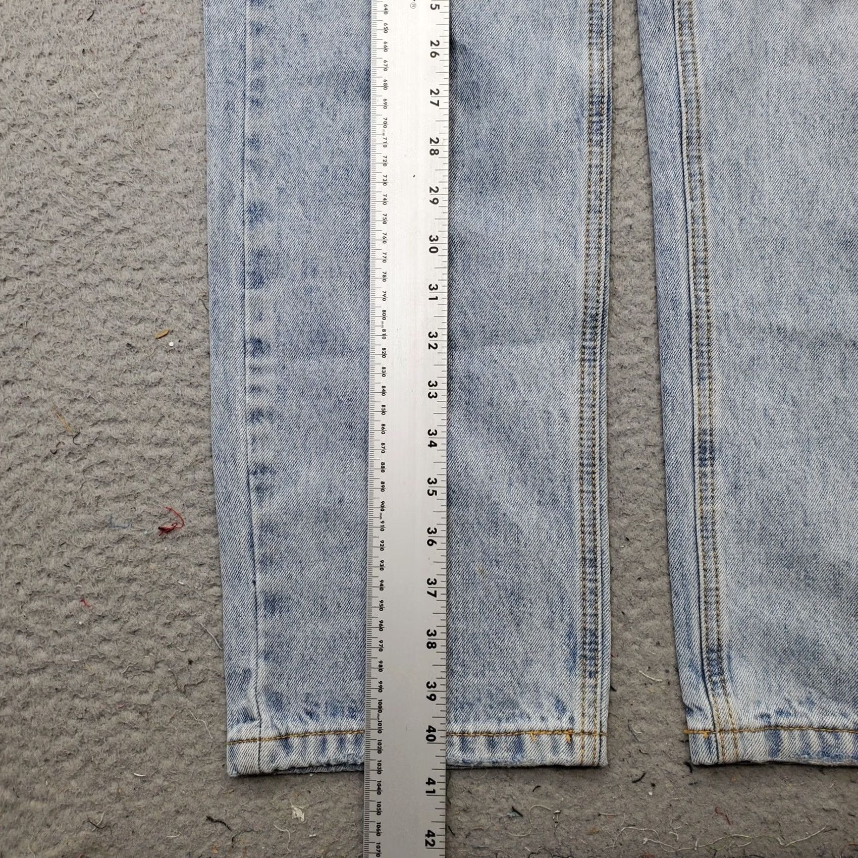 PRINCESS POLLY Princess Polly XX Asymmetric Jeans Womens 2 Blue Denim Straight Leg Button Fly Jeans Womens Size 2 Blue Denim 5-Pocket Design Regular Fit Mens? Womens Size 26" / US 2 / IT 38 - 3 Thumbnail
