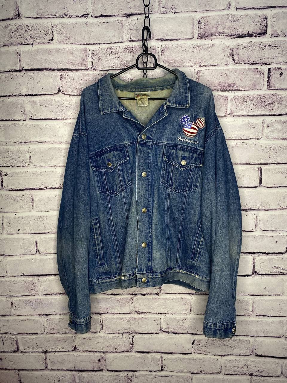 Disney Womens Vintage Denim Jacket Micky Mouse Disney cartoon Size L / US 10 / IT 46 - 1 Thumbnail