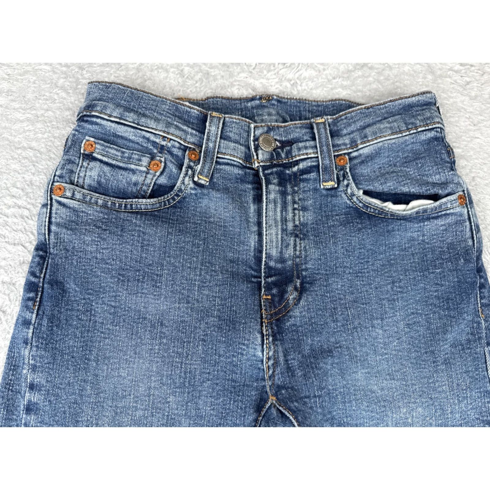 Levi's Levi's Premium Jeans Womens 29x32 Blue Extreme Skinny Fit Jeans Chainsaw Rinse - 5-Pocket Denim Zip Fly Slim City Mens? Size 29" - 4 Thumbnail