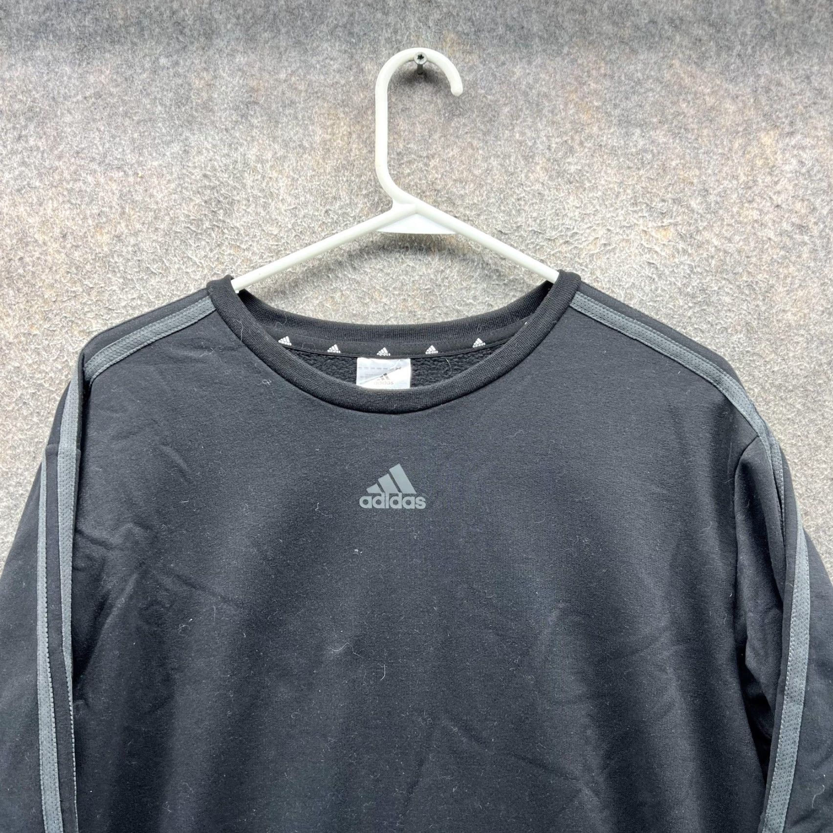 Adidas VINTAGE Adidas Sweatshirt Mens M Black Stripe Crewneck Pullover Y2K Trefoil Size US M / EU 48-50 / 2 - 7 Thumbnail