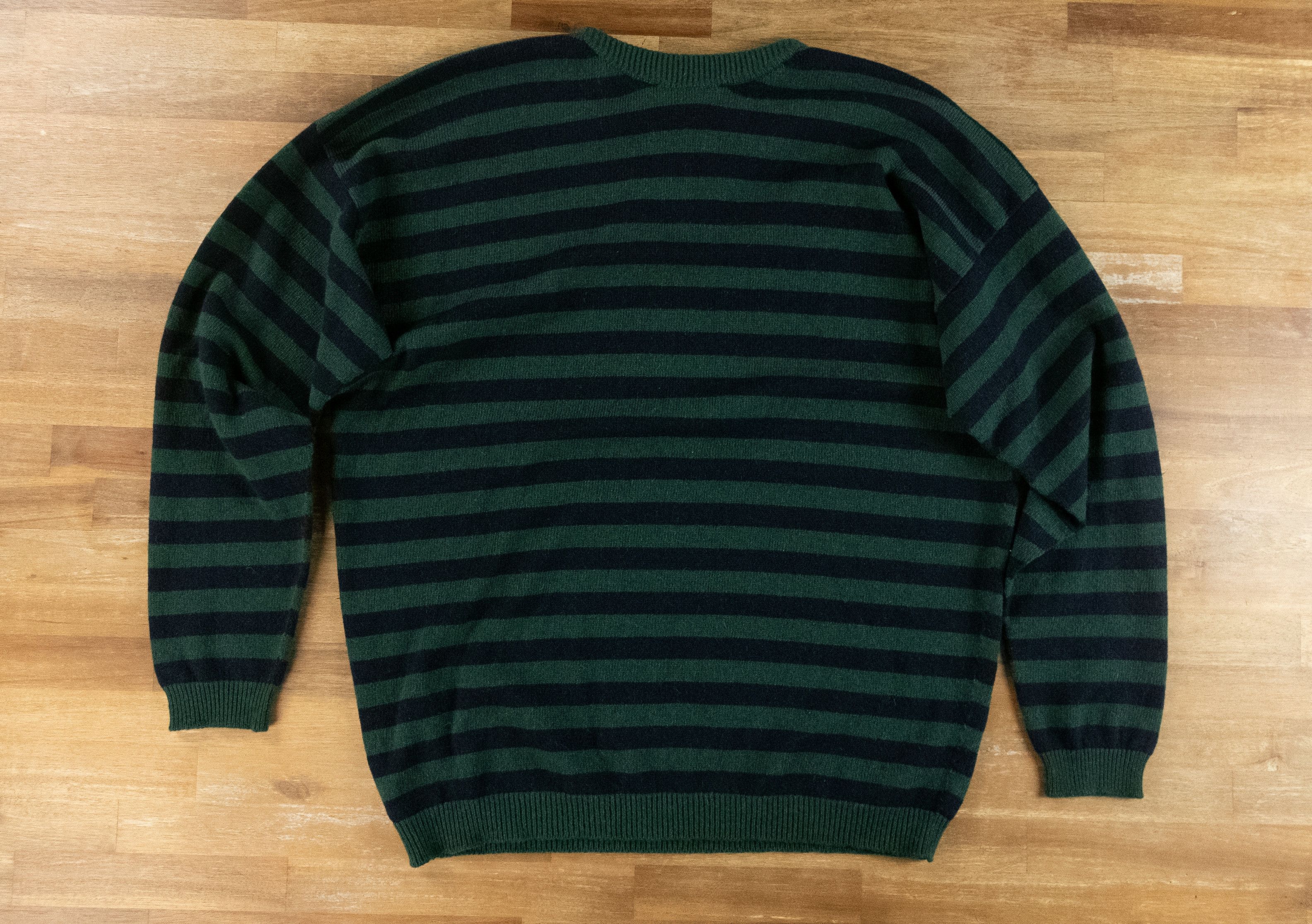 Lardini LARDINI green navy blue alpaca & wool striped sweater XL 52 Size US XL / EU 56 / 4 - 11 Thumbnail