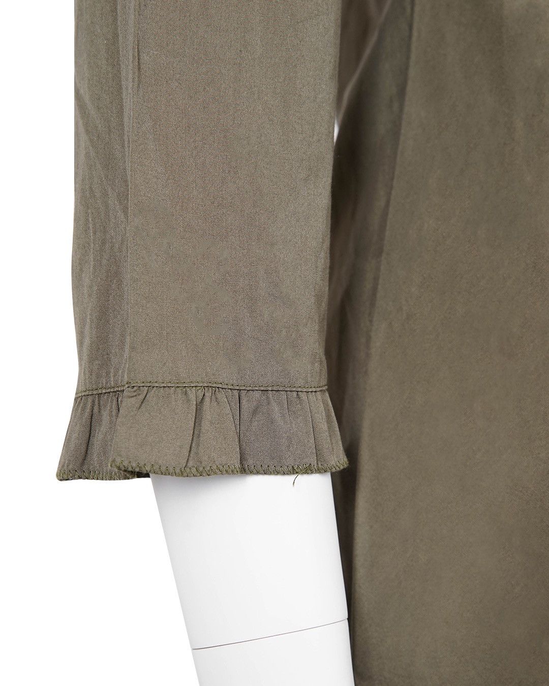 Miu Miu Miu Miu S/S1999 Ruffle Edge Dress in Olive Green Size S / US 4 / IT 40 - 9 Thumbnail
