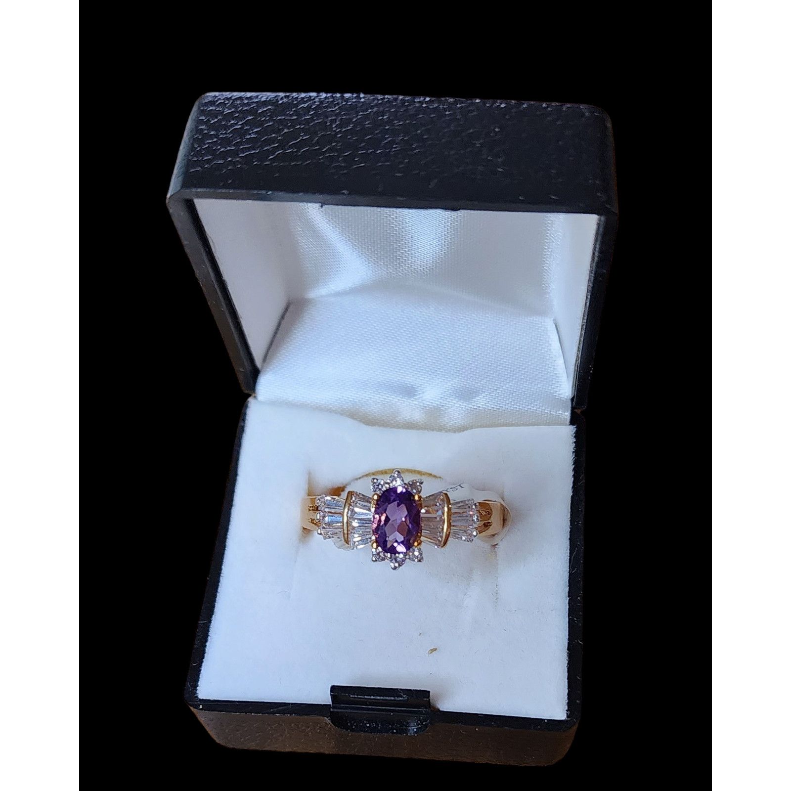 Other Genuine Amethyst & Cubic Zirconia Gold Plate Ring Size 11 Size ONE SIZE - 2 Thumbnail