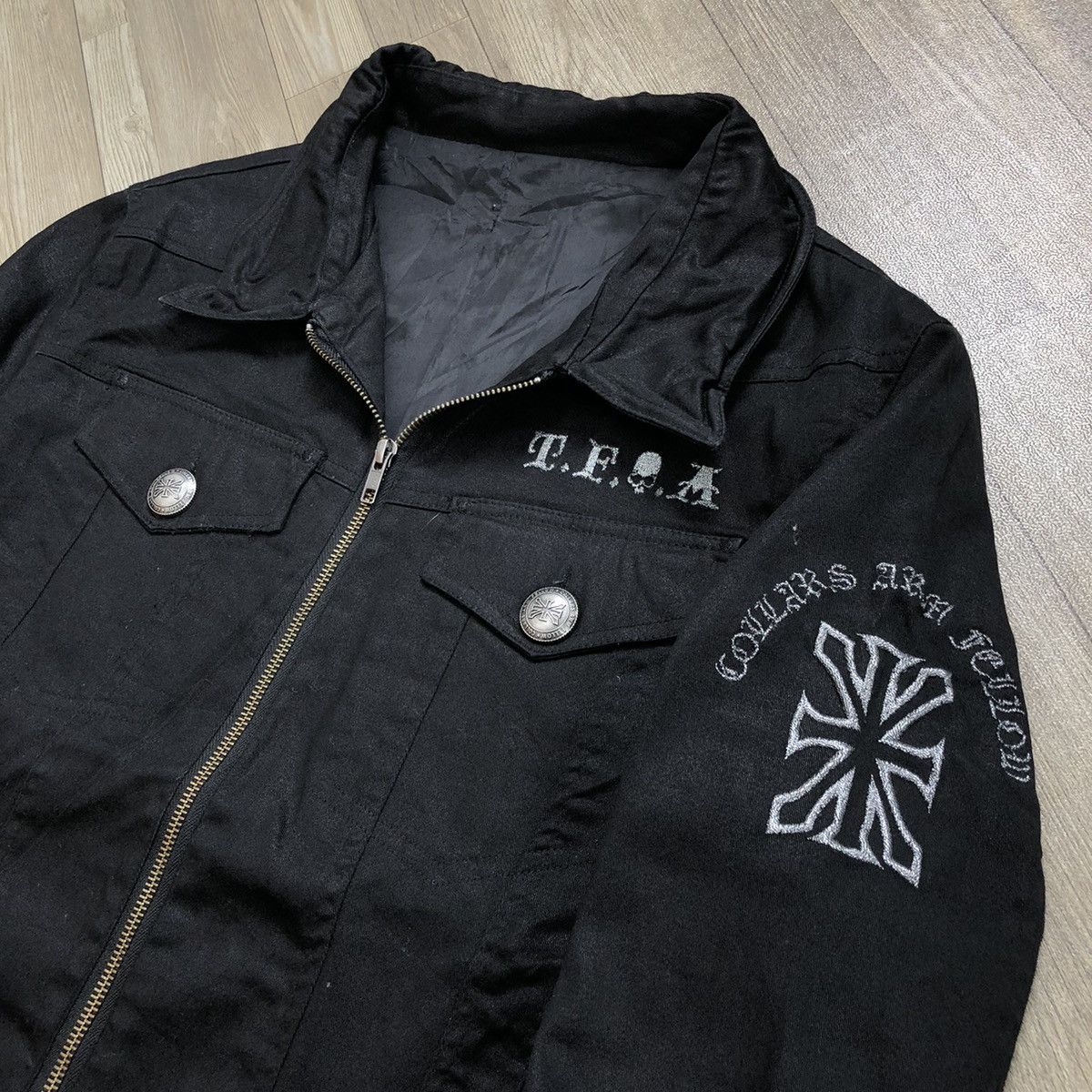If Six Was Nine × Japanese Brand T.F.O.A Crown Cropped Skulls Head Work Jacket Lgb Goa Size US L / EU 52-54 / 3 - 3 Thumbnail