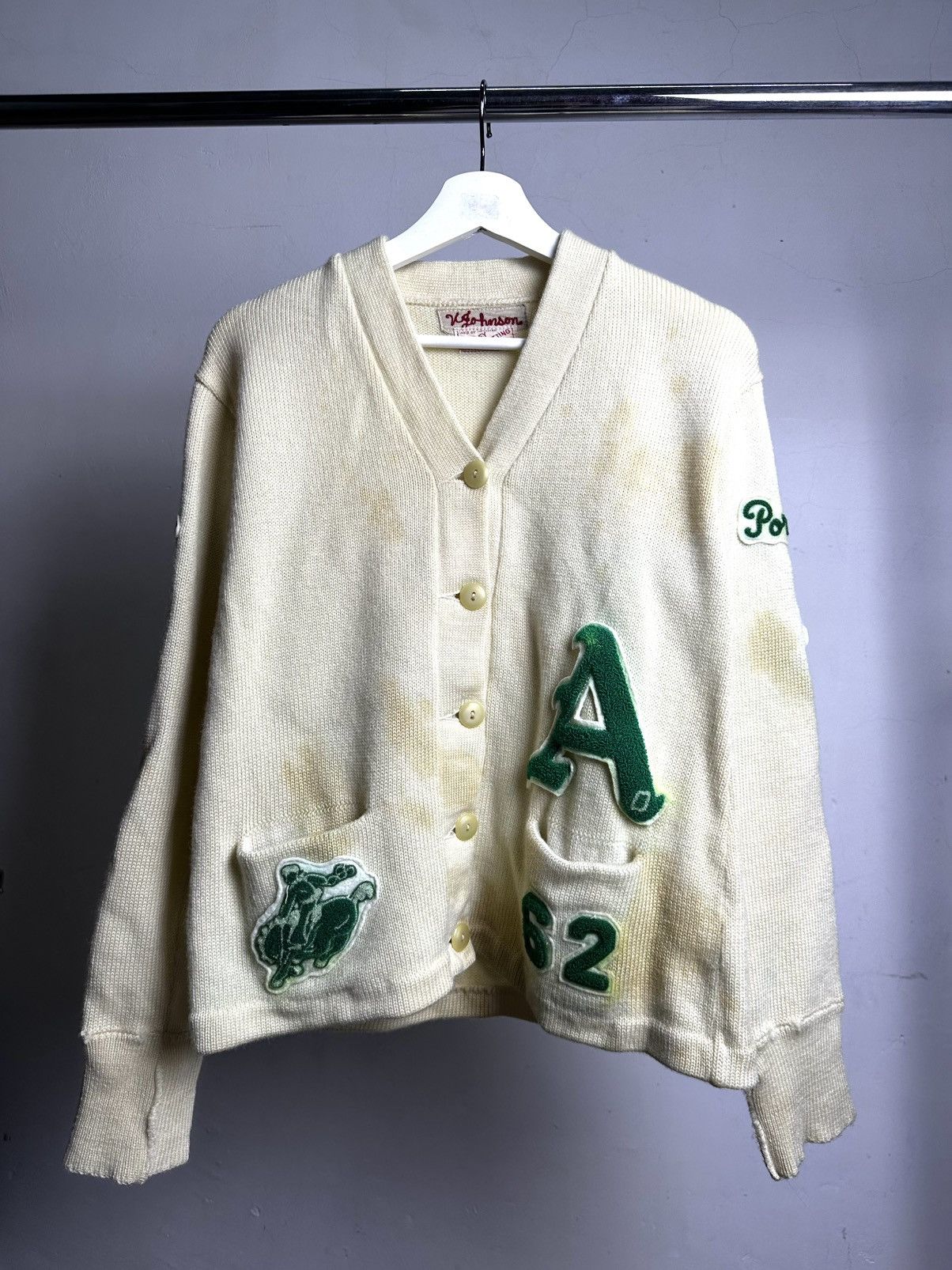 Vintage 60’s Letterman Wool Cardigan Varsity Size US S / EU 44-46 / 1 - 1 Thumbnail