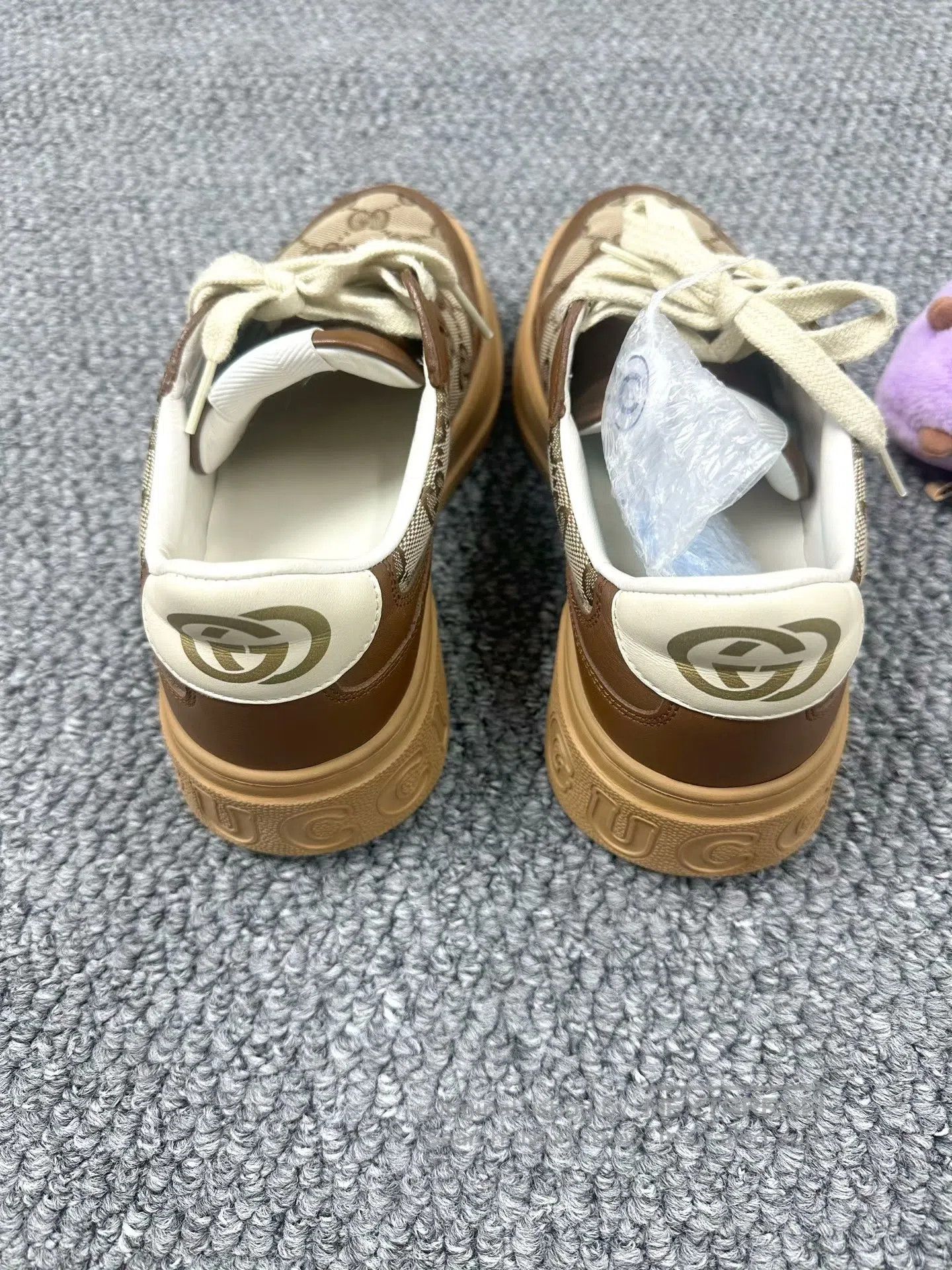 Gucci Guicci Brown Double G Monogrammed Biscuit Shoes| Size US 7 / IT 37 - 3 Thumbnail