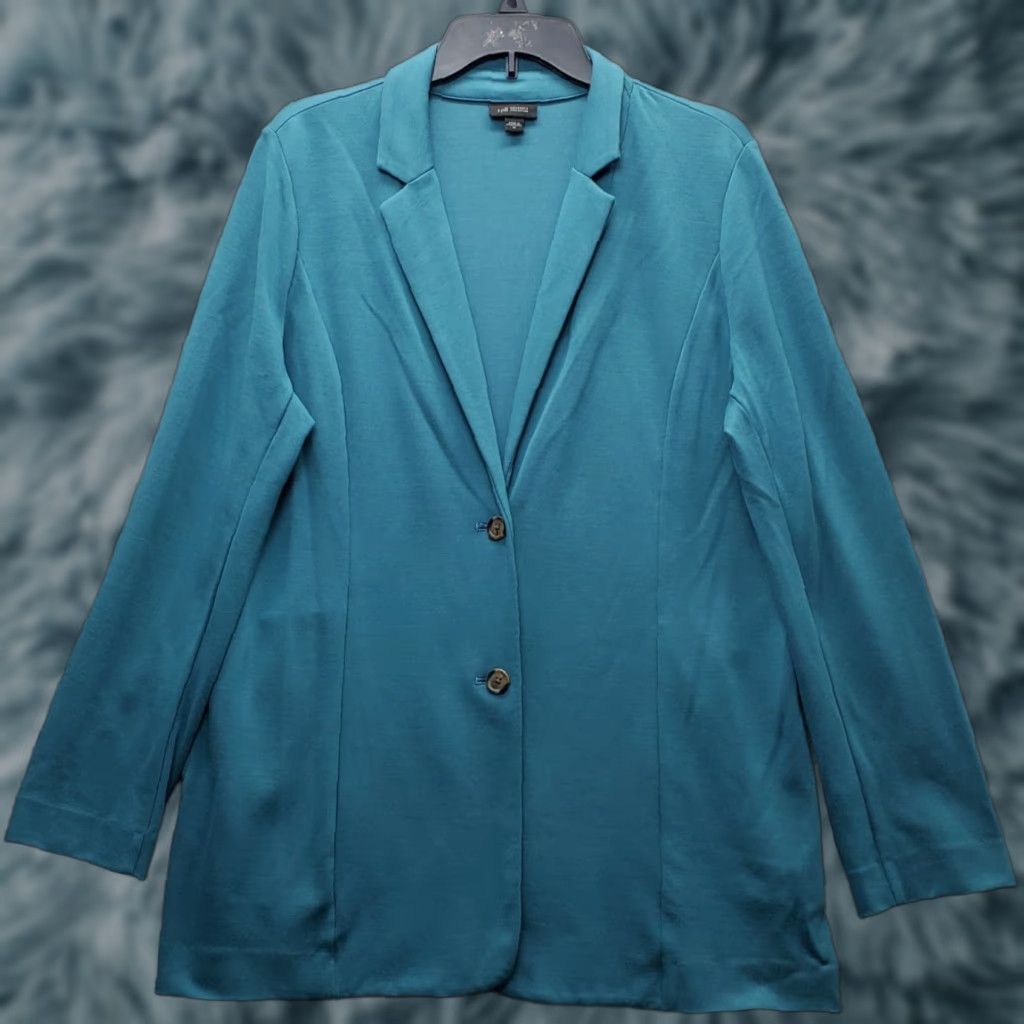 J. Jill J. Jill Wearever Collection Blazer Womens Size M Blue Notch Lapel Single Breasted Blazer Size M / US 6-8 / IT 42-44 - 1 Thumbnail