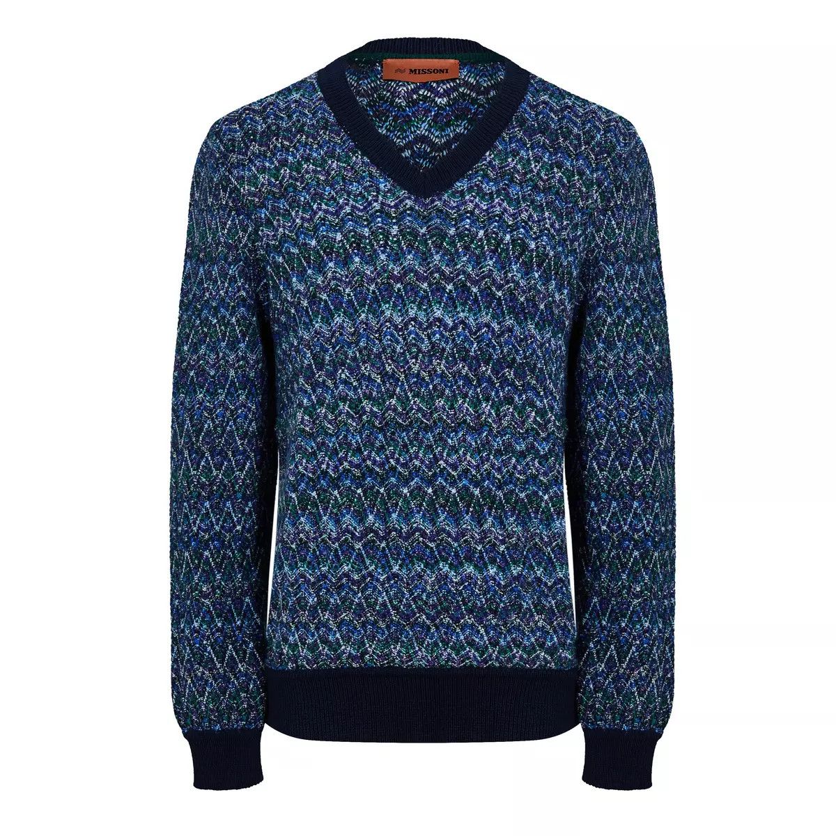 Missoni o1y0225 V-Neck Sweater in Multicolor Size US L / EU 52-54 / 3 - 1 Thumbnail