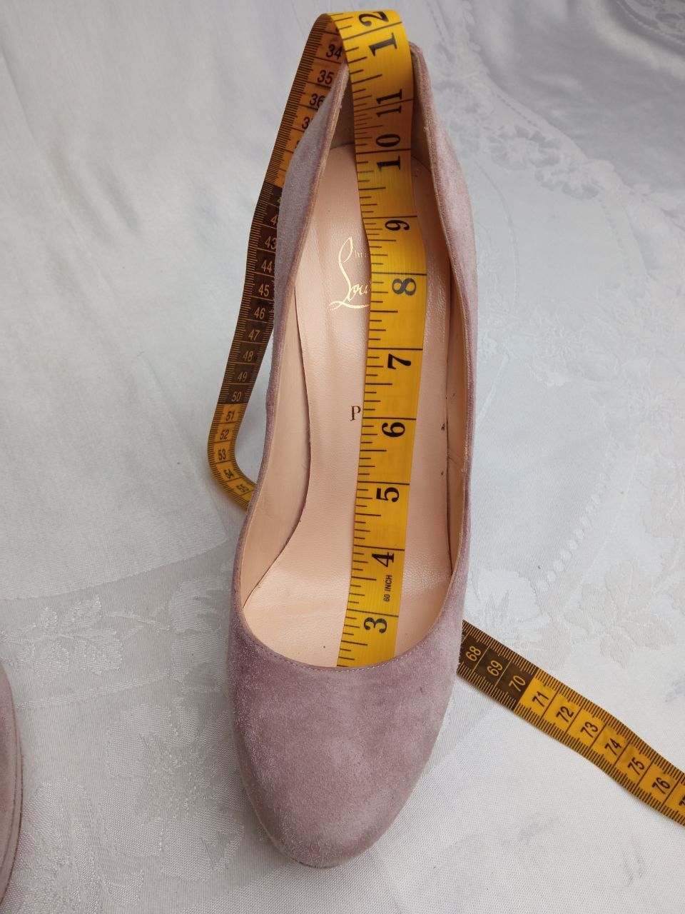 Christian Louboutin Bianca blush suede 140 heel platform pumps Size US 10 / IT 40 - 3 Thumbnail