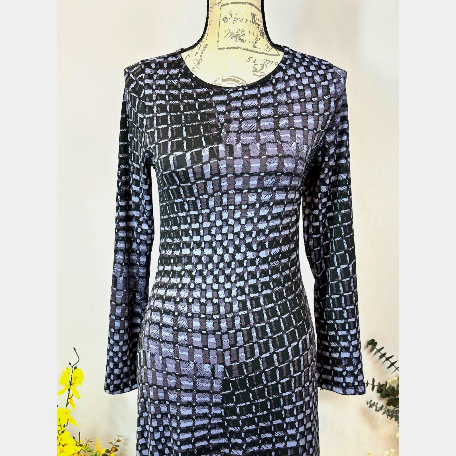 Other 24seven Comfort Side Slit Geometric Maxi Dress Blue Multi M Size M / US 6-8 / IT 42-44 - 4 Thumbnail