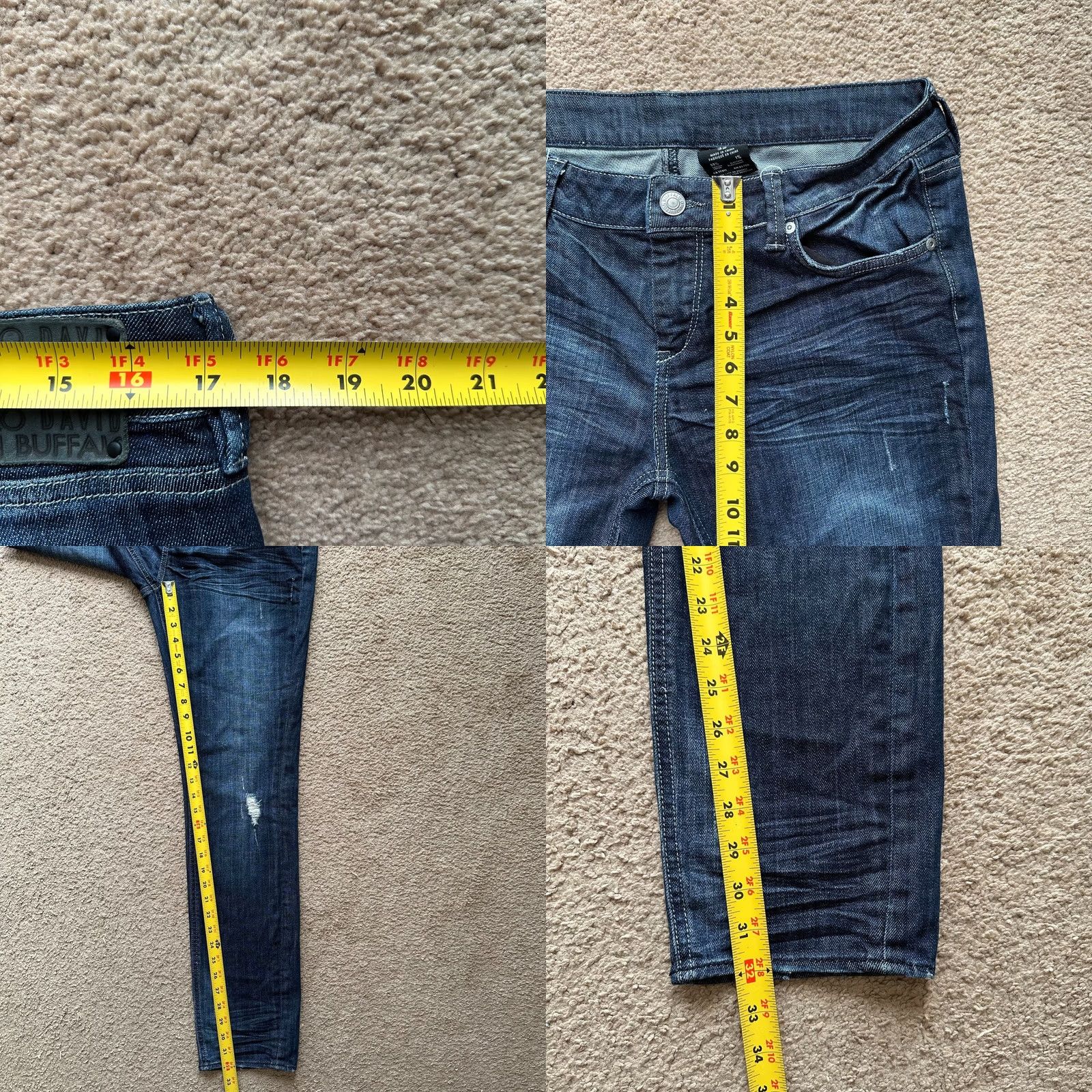 Buffalo David Bitton Buffalo David Bitton Jeans Mens 34x32 Lara Slim Blue Darker Wash Mid Rise Jeans Size US 34 / EU 50 - 8 Thumbnail