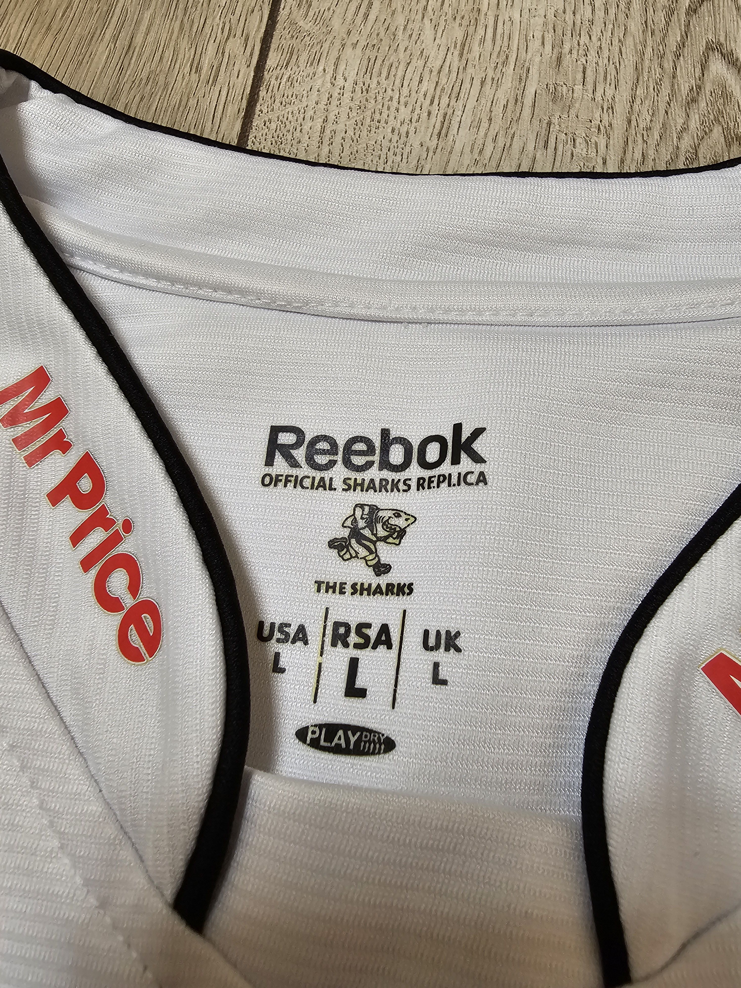 Reebok THE SHARKS RUGBY JERSEY 2013 SOUTH AFRICA RUGBY SHIRT Size US L / EU 52-54 / 3 - 8 Thumbnail