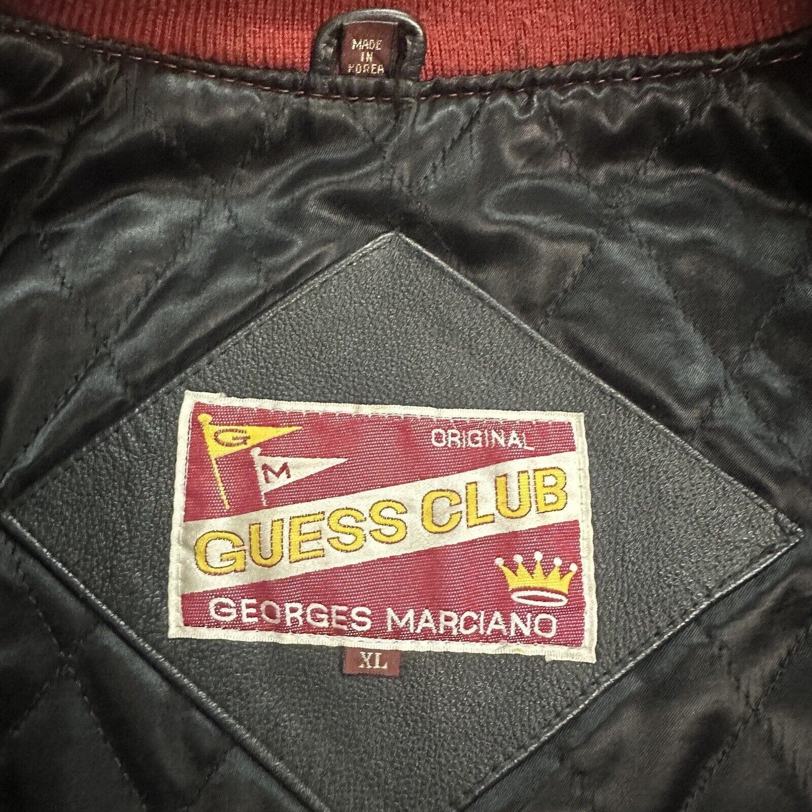Guess × Vintage Vintage Guess Jeans Wool Leather Letterman Varsity Jacket XL Size US XL / EU 56 / 4 - 5 Thumbnail