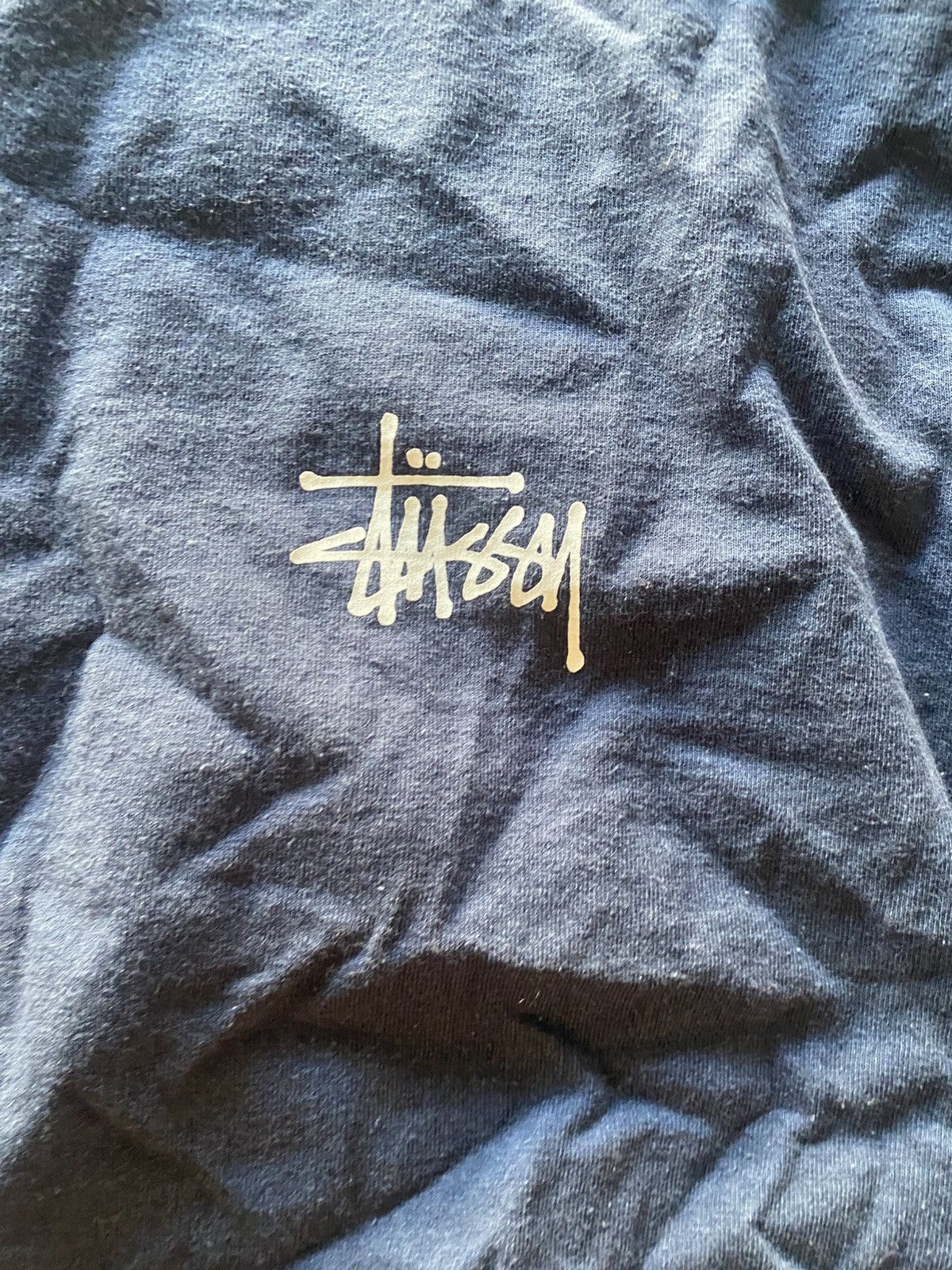 Stussy × Vintage Stussy Navy Script Tee Size US XL / EU 56 / 4 - 2 Thumbnail