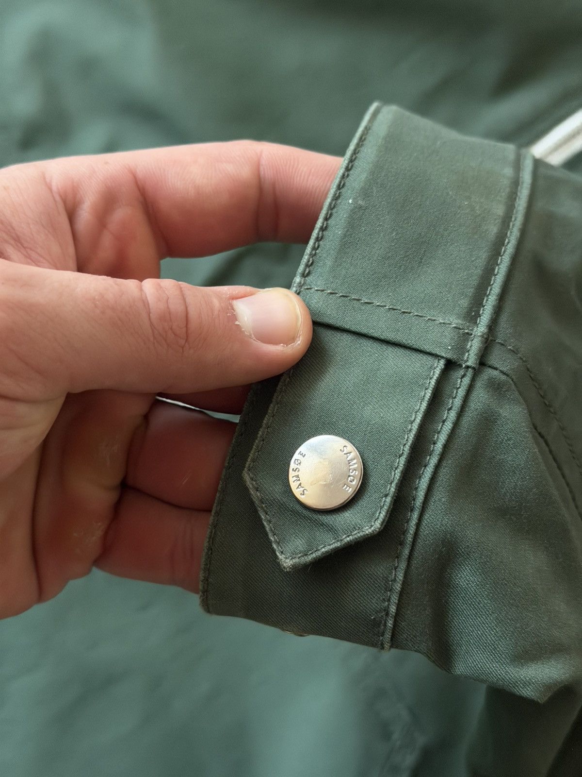Samsoe Samsoe Samsoe Samsoe Dalgarno Thyme Waxed Waterproof Jacket Size US L / EU 52-54 / 3 - 17 Thumbnail