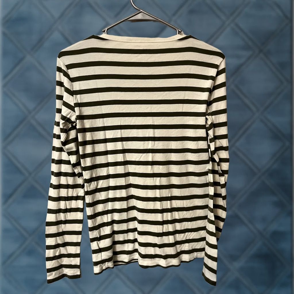 Gap Gap Favorite Tee Women Striped White Green Long Sleeve Round Neck Size M Size M / US 6-8 / IT 42-44 - 1 Thumbnail