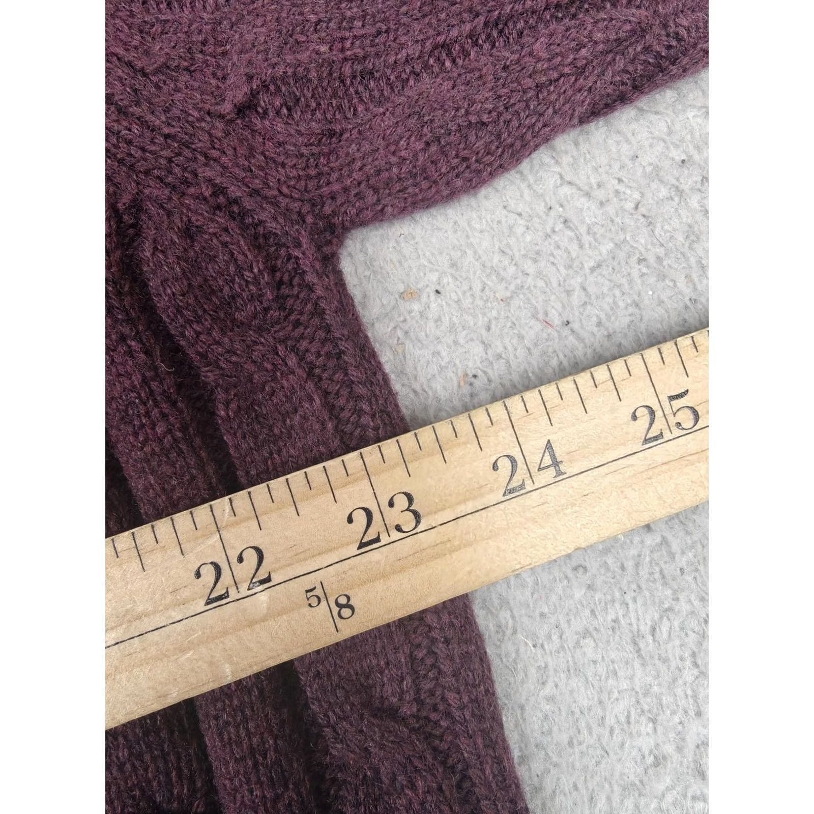 Vintage VINTAGE L.L. Bean Sweater Mens XLT Purple Cable-Knit Wool Crewneck Pullover Size US XL / EU 56 / 4 - 5 Thumbnail