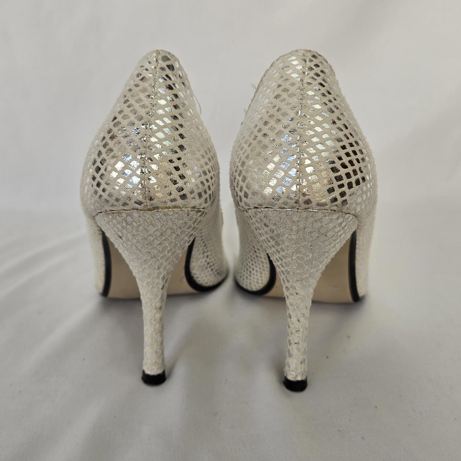 Pulse Metalic Silver High Heels by PULSE 6 Snakeskin pattern Size US 6 / IT 36 - 2 Thumbnail