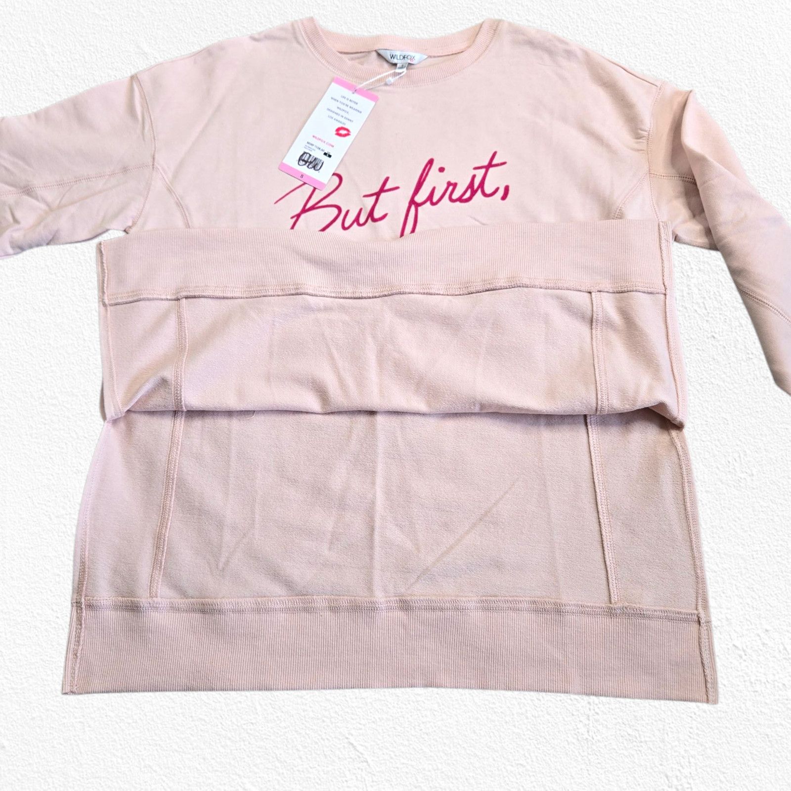 Wildfox Wildfox But First Cocktails Graphic Sweatshirt Small NWT Size S / US 4 / IT 40 - 9 Thumbnail