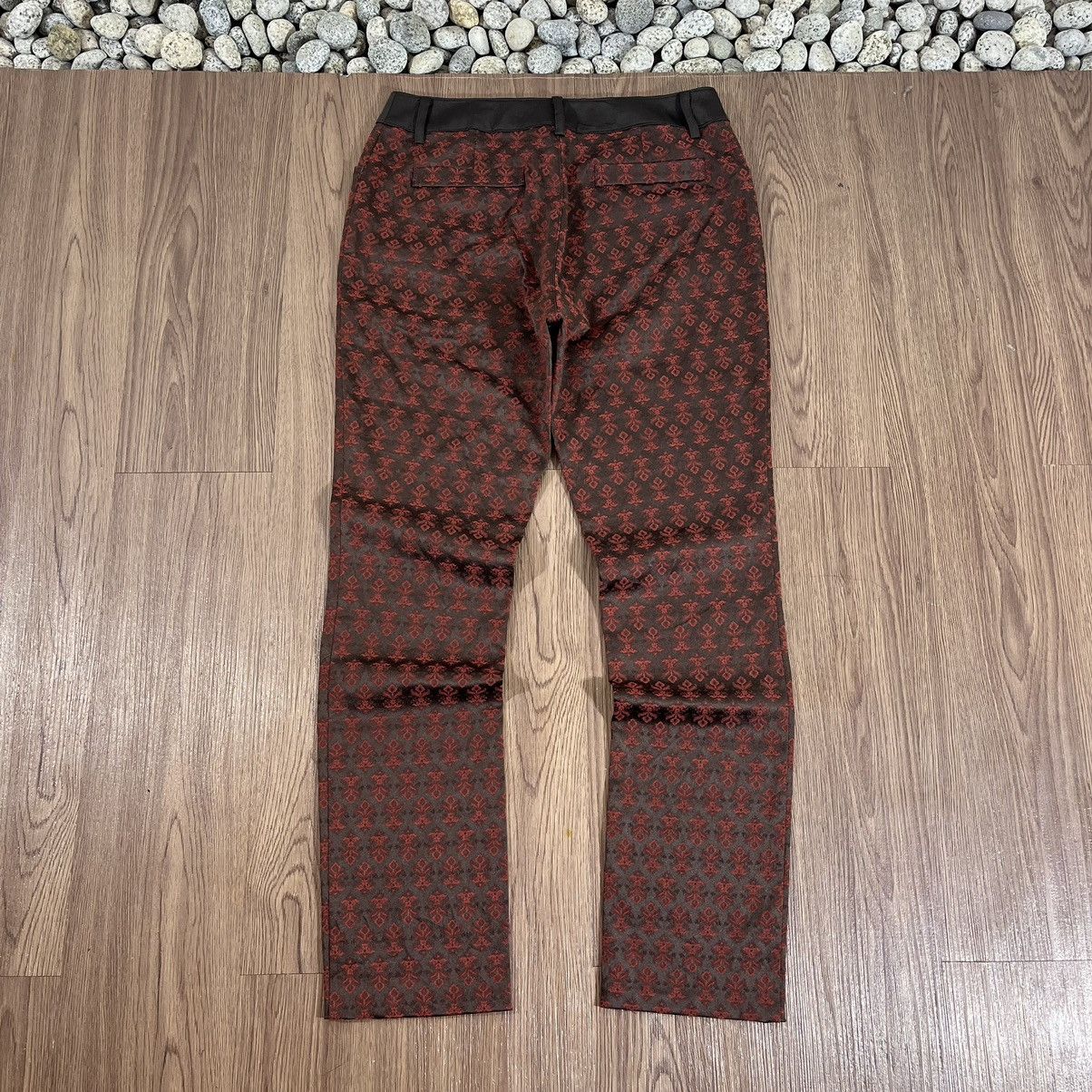 Japanese Brand Fleur de Colza – Red Jacquard Pattern Slim Pants Size US 29 - 2 Thumbnail