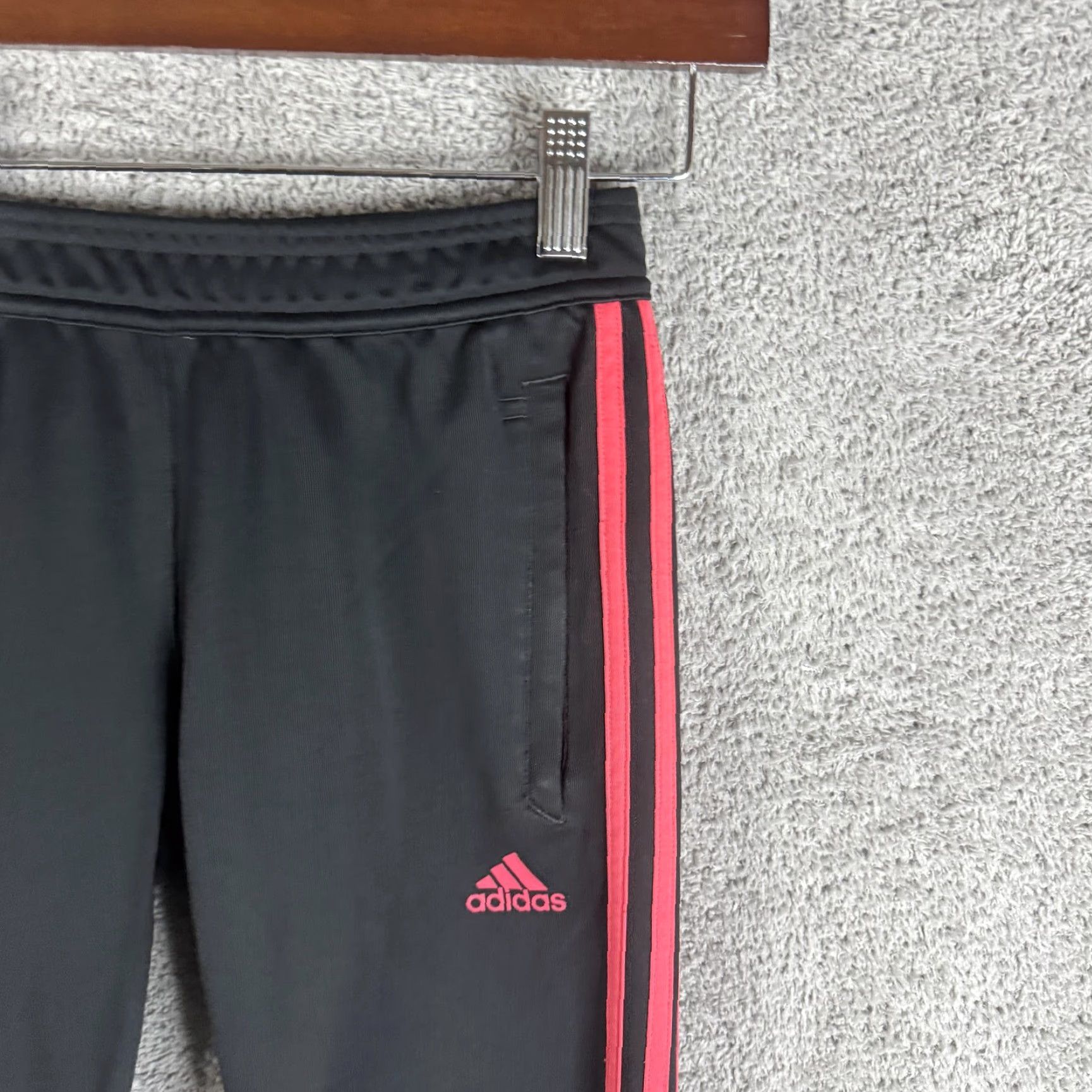 Adidas Adidas Climacool Track Pants Mens XS Black Pink 3 Stripe Zip Ankle Athletic Track Pants Mens XS Black Pink Striped Climacool Tapered Size US 27 - 3 Thumbnail