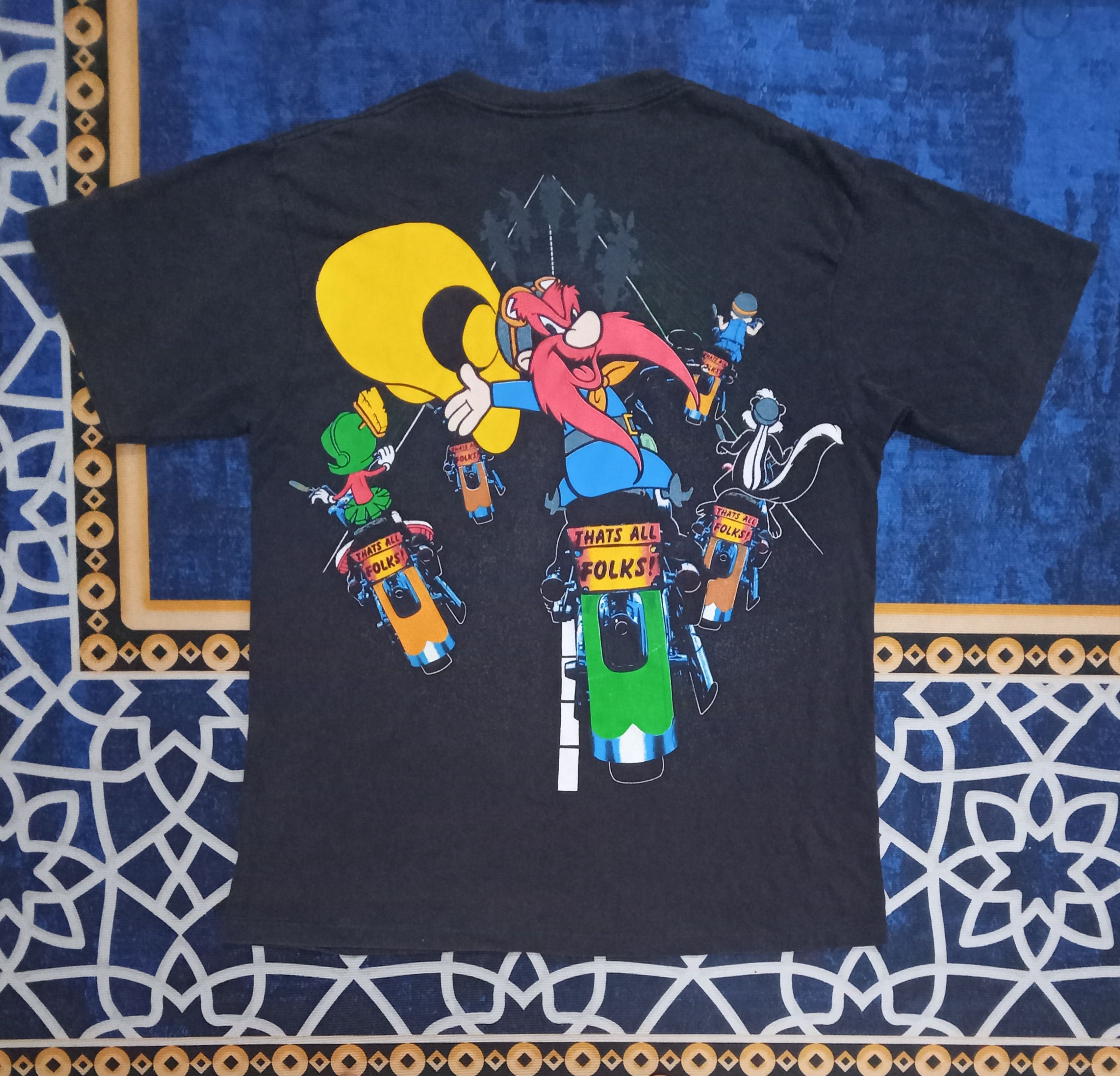 Warner Bros Warner Bros Characters Riding Harley Vintage T Shirt Size US L / EU 52-54 / 3 - 2 Thumbnail