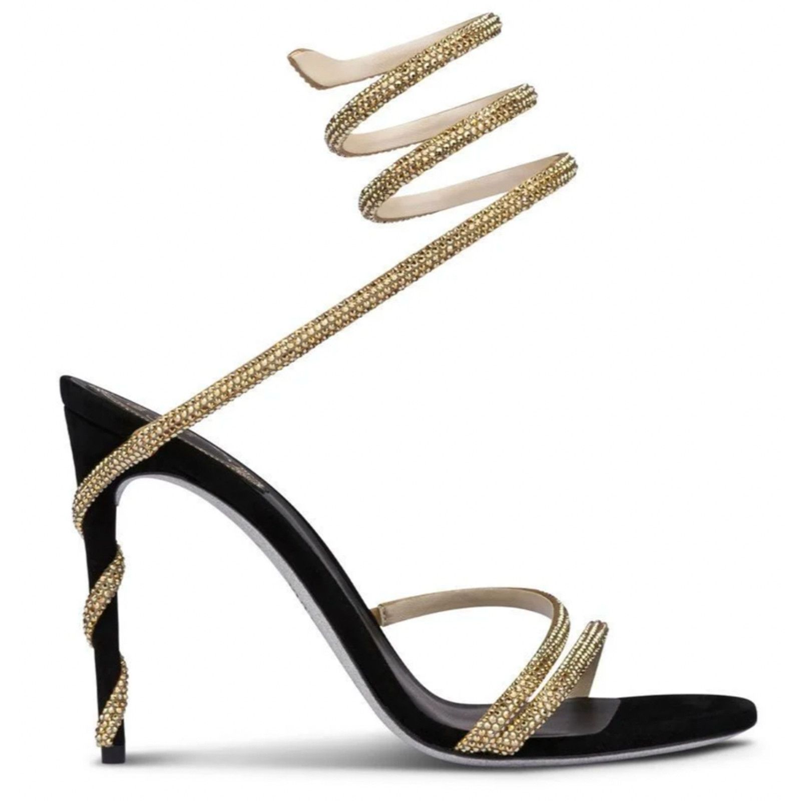 Rene Caovilla Margot Crystal Ankle Wrap Strap Sandal Heel Pump 37 Size US 7 / IT 37 - 1 Thumbnail