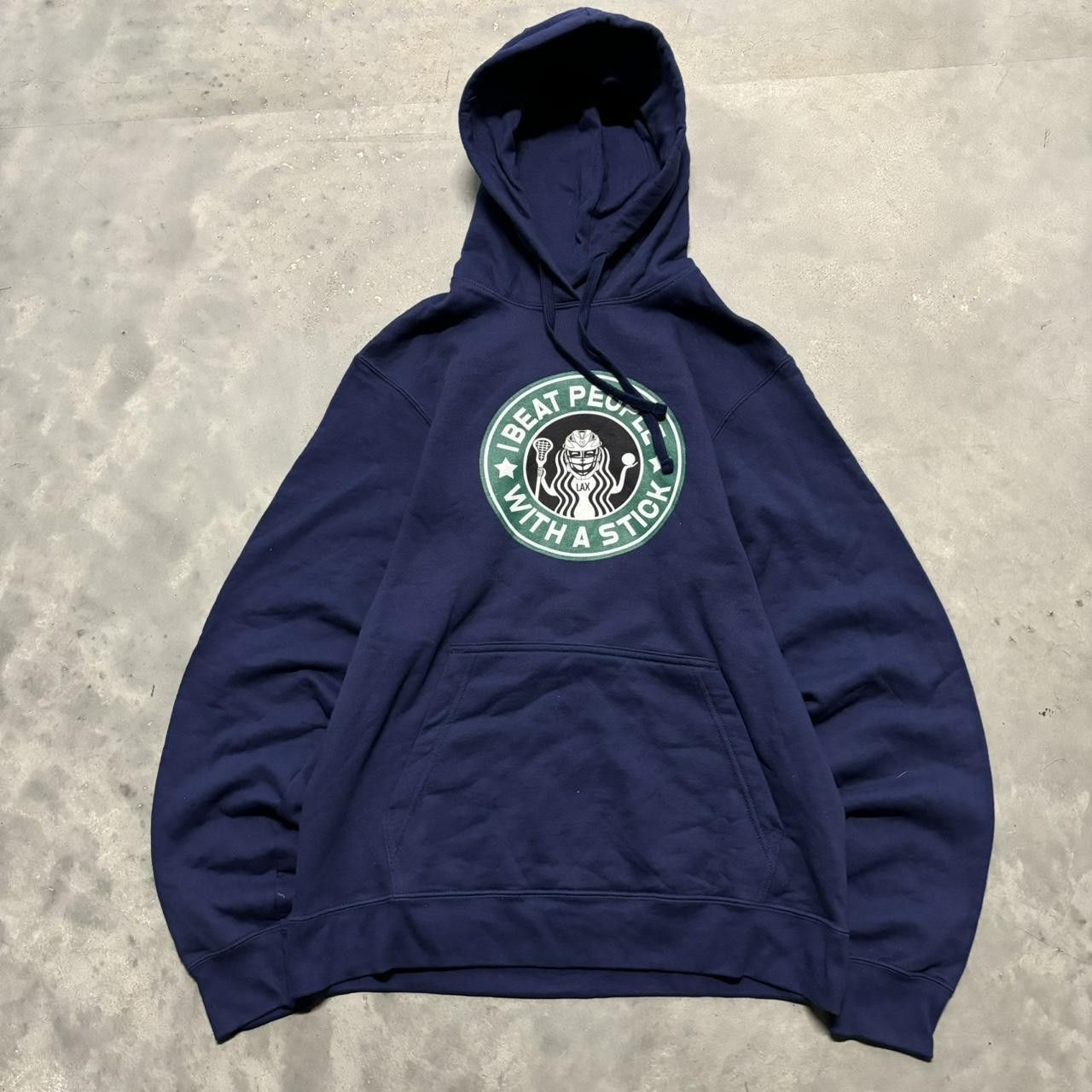 Vintage Crazy Vintage Y2K/2000s Funny “I Beat People With A Stick” Starbucks Parody Hoodie! Size US M / EU 48-50 / 2 - 1 Thumbnail