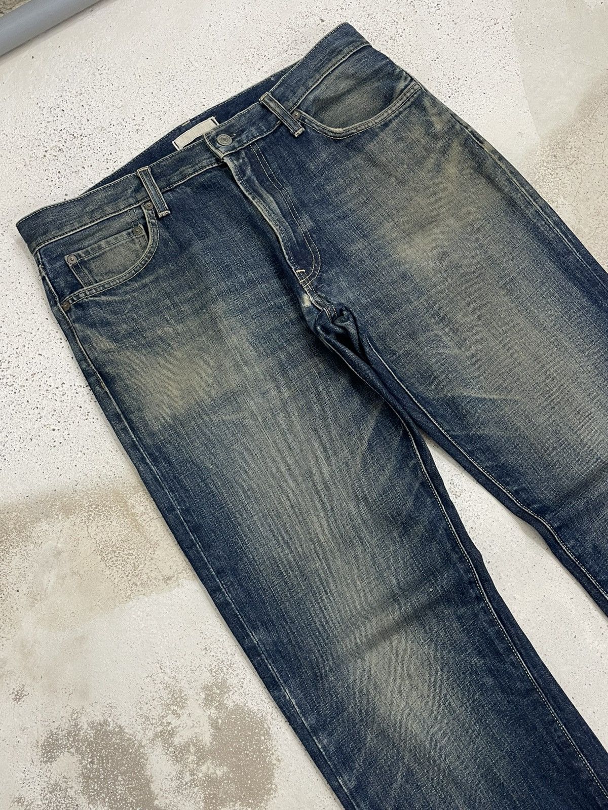 Japanese Brand × Uniqlo Indigo Mudwash Uniqlo Japan Minor Distressed Size US 34 / EU 50 - 3 Thumbnail