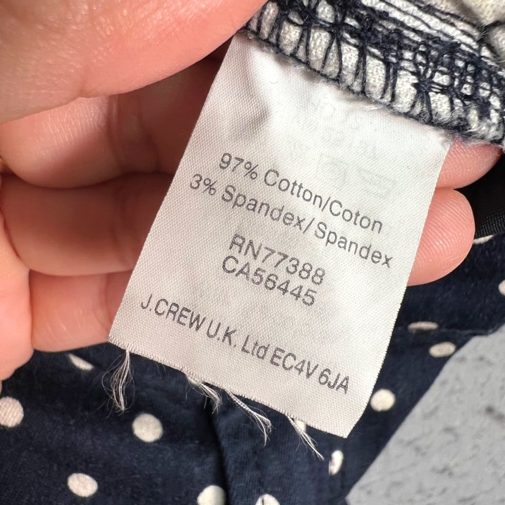 J.Crew J.Crew Toothpick Polka Dot Skinny Jeans Size 31 Blue & White Cotton Blend Womens Size 24" / US 00 / IT 34 - 4 Thumbnail