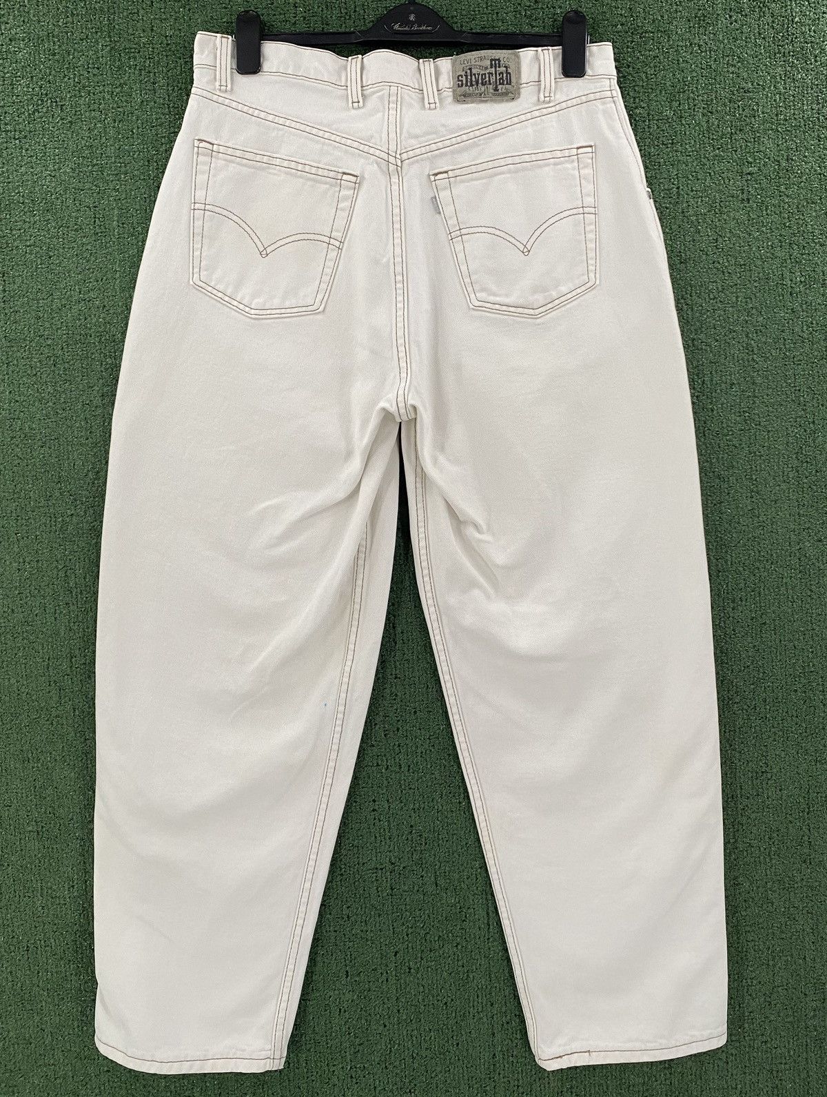 Levi's Vintage 90’s Levi’s SilverTab White Baggy Denim Jeans 33x28 Size US 33 - 5 Thumbnail