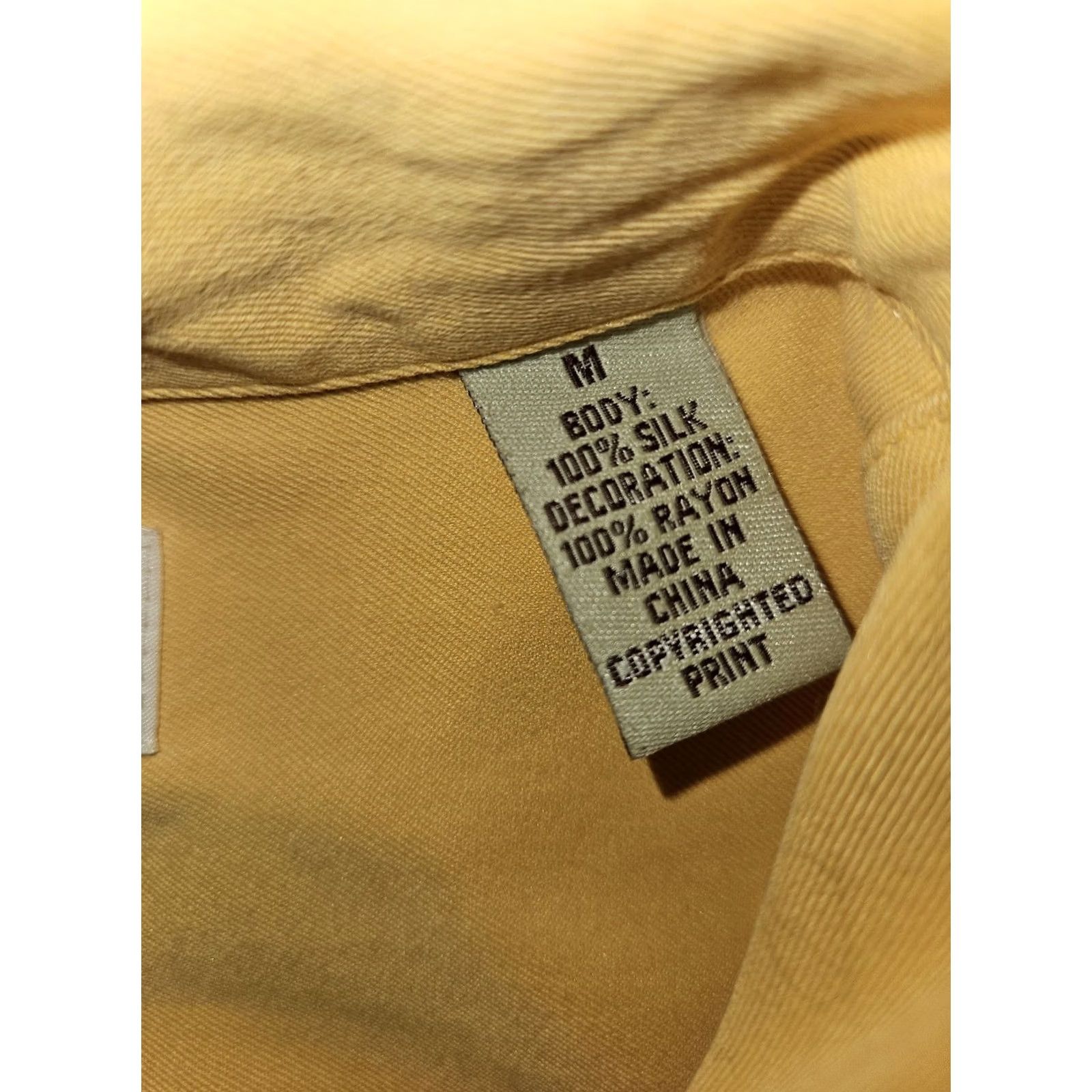 Tommy Bahama Tommy Bahama Shirt Mens Medium Yellow Silk Seas The Day Embroidered Camp Casual Size US M / EU 48-50 / 2 - 4 Thumbnail