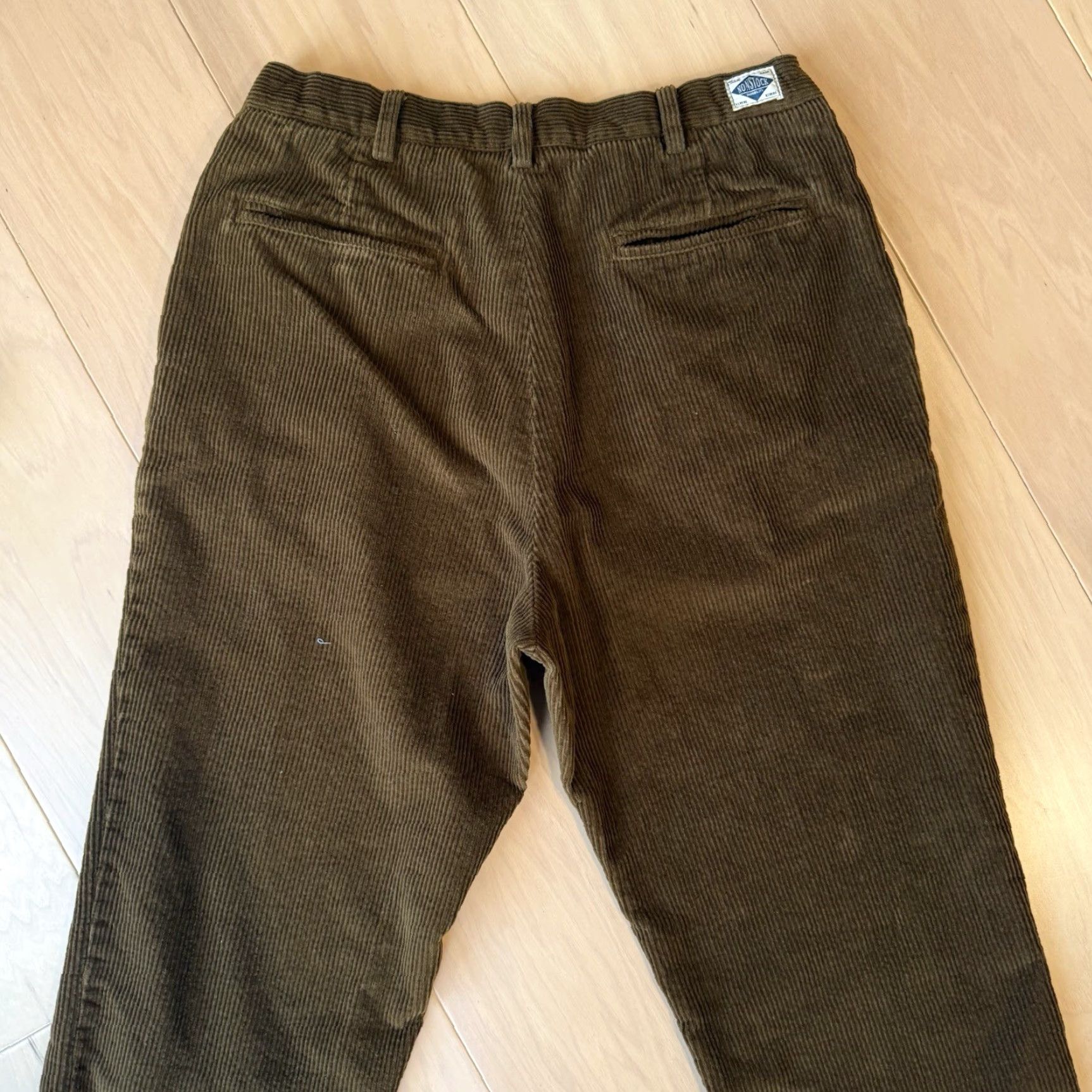 Vintage Non Stock MFG Corduroy Pants 31 Brown Casual Pants Men Regular 31x28 Cotton Front Flat 5-Pocket Denim Style 90s Hipster Vintage: No Size US 31 - 6 Thumbnail