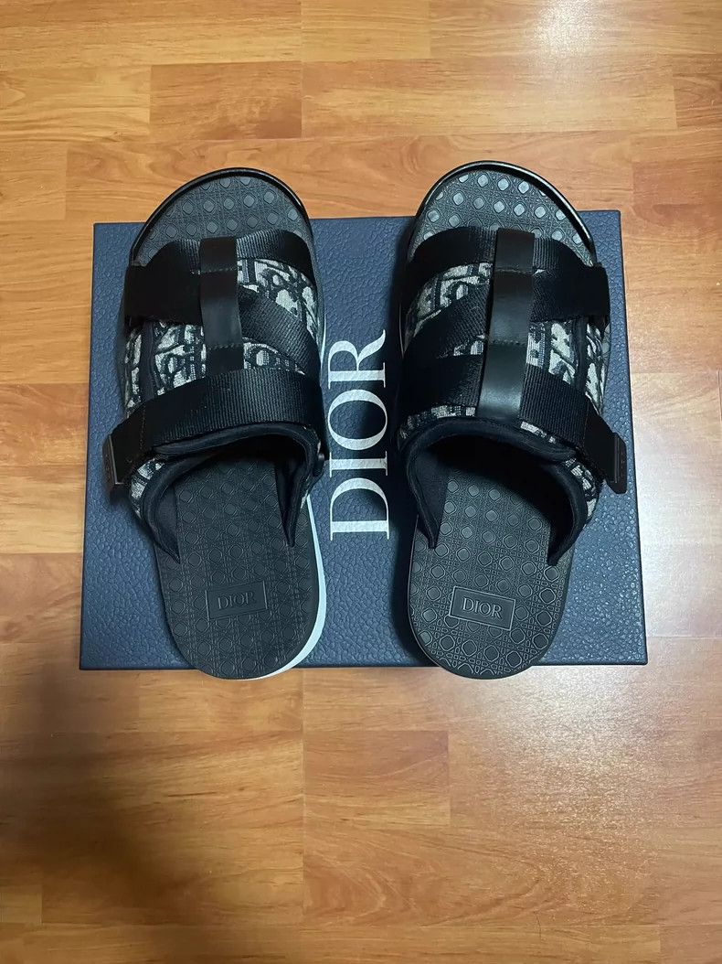 Dior DIOR Alpha Oblique printed slipper Size US 7 / EU 40 - 4 Thumbnail