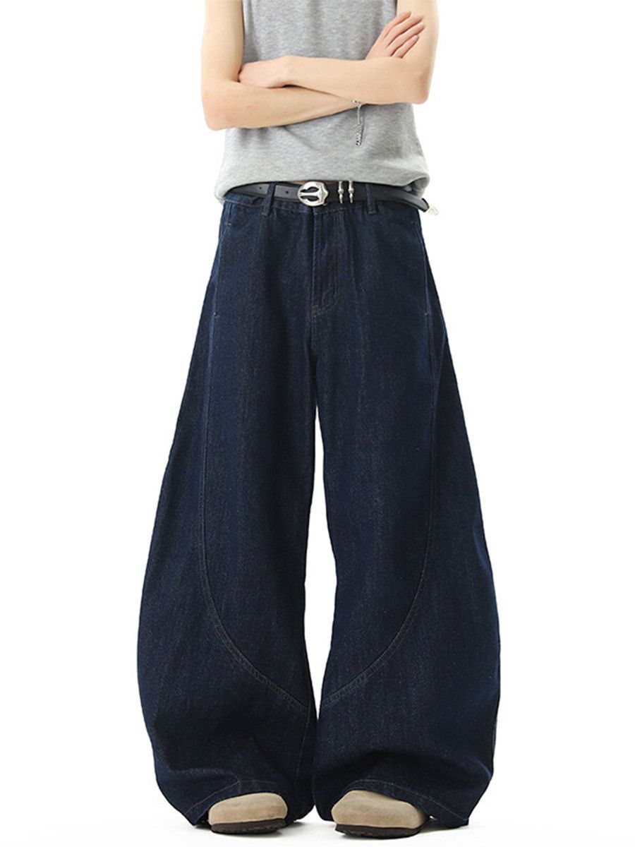 Japanese Brand American men's loose-fitting retro patchwork curved jeans Size US 32 / EU 48 - 1 Thumbnail