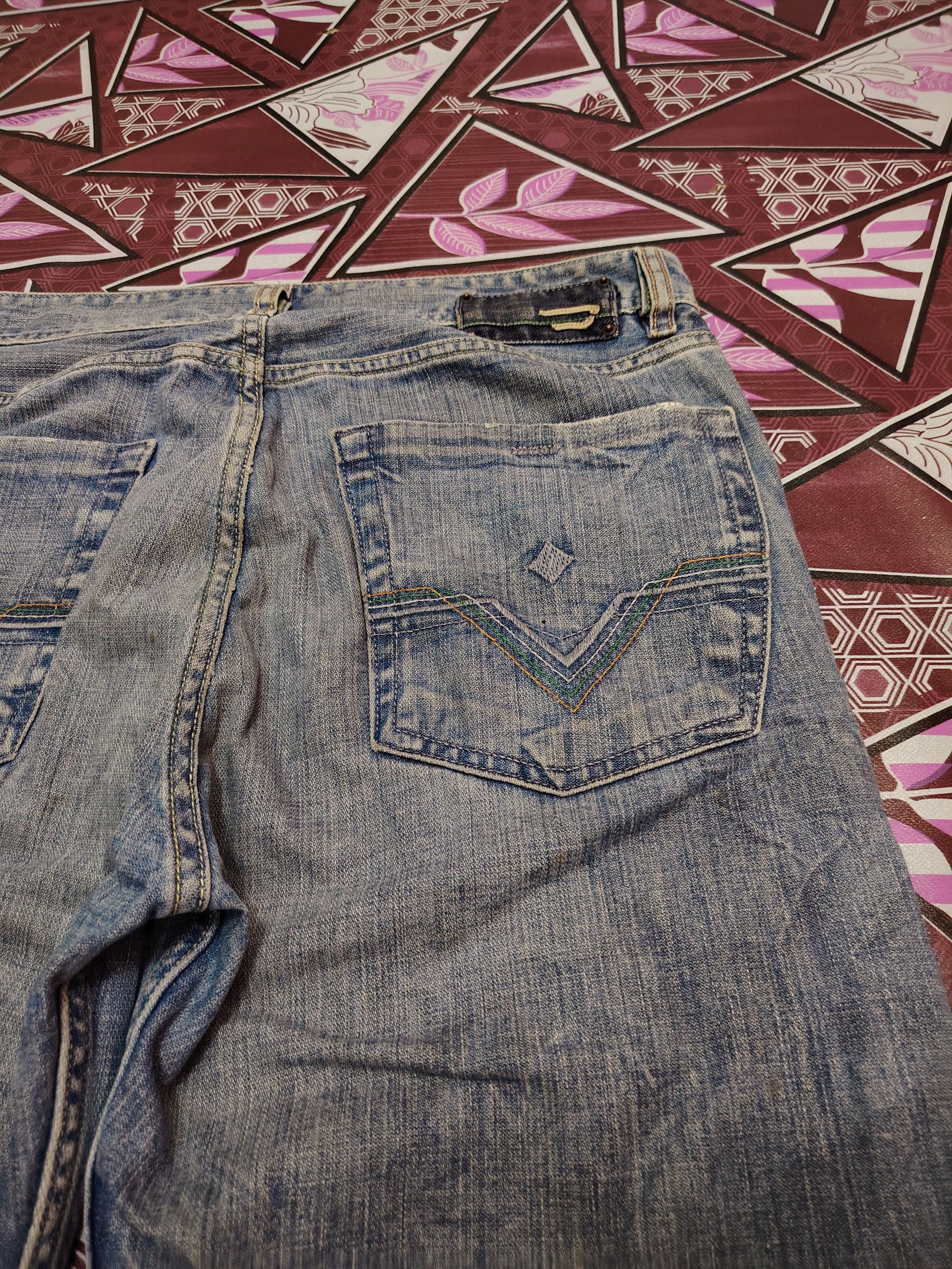 Who Decides War Vtg Diesel Industry Flared Distressed jeans Denim Size US 31 - 16 Thumbnail