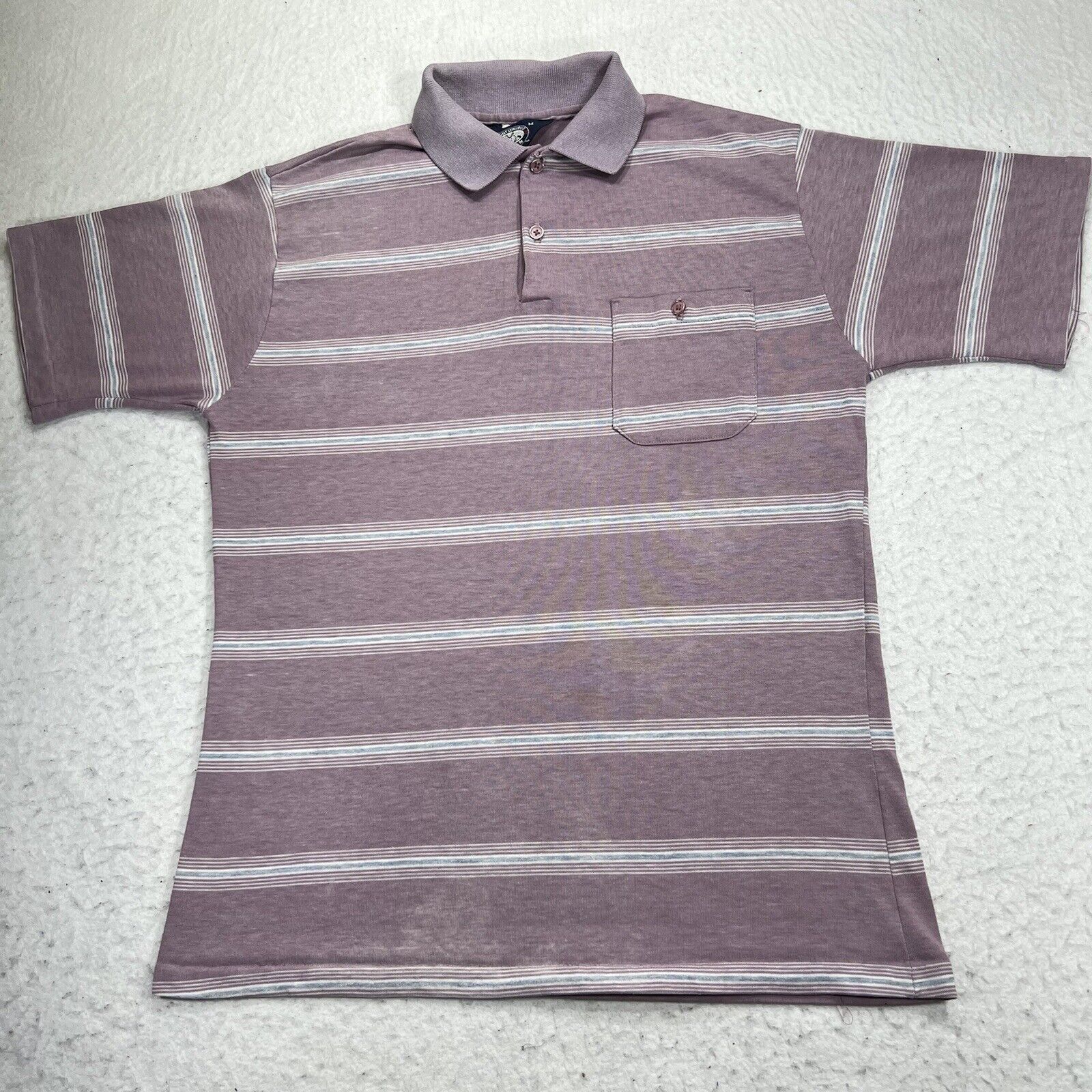Knightsbridge Vintage Knightsbridge Medium Purple Striped Polo USA Size US M / EU 48-50 / 2 - 1 Thumbnail