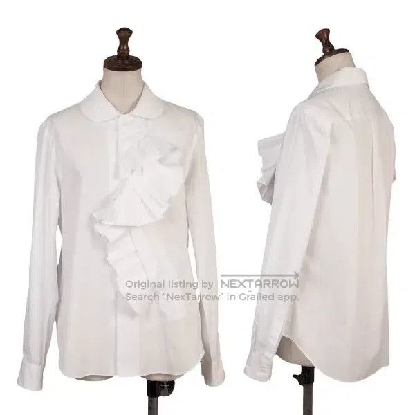 Comme des Garcons Comme des Garcons White vintage lace-trimmed shirt top Size S / US 4 / IT 40 - 1 Thumbnail