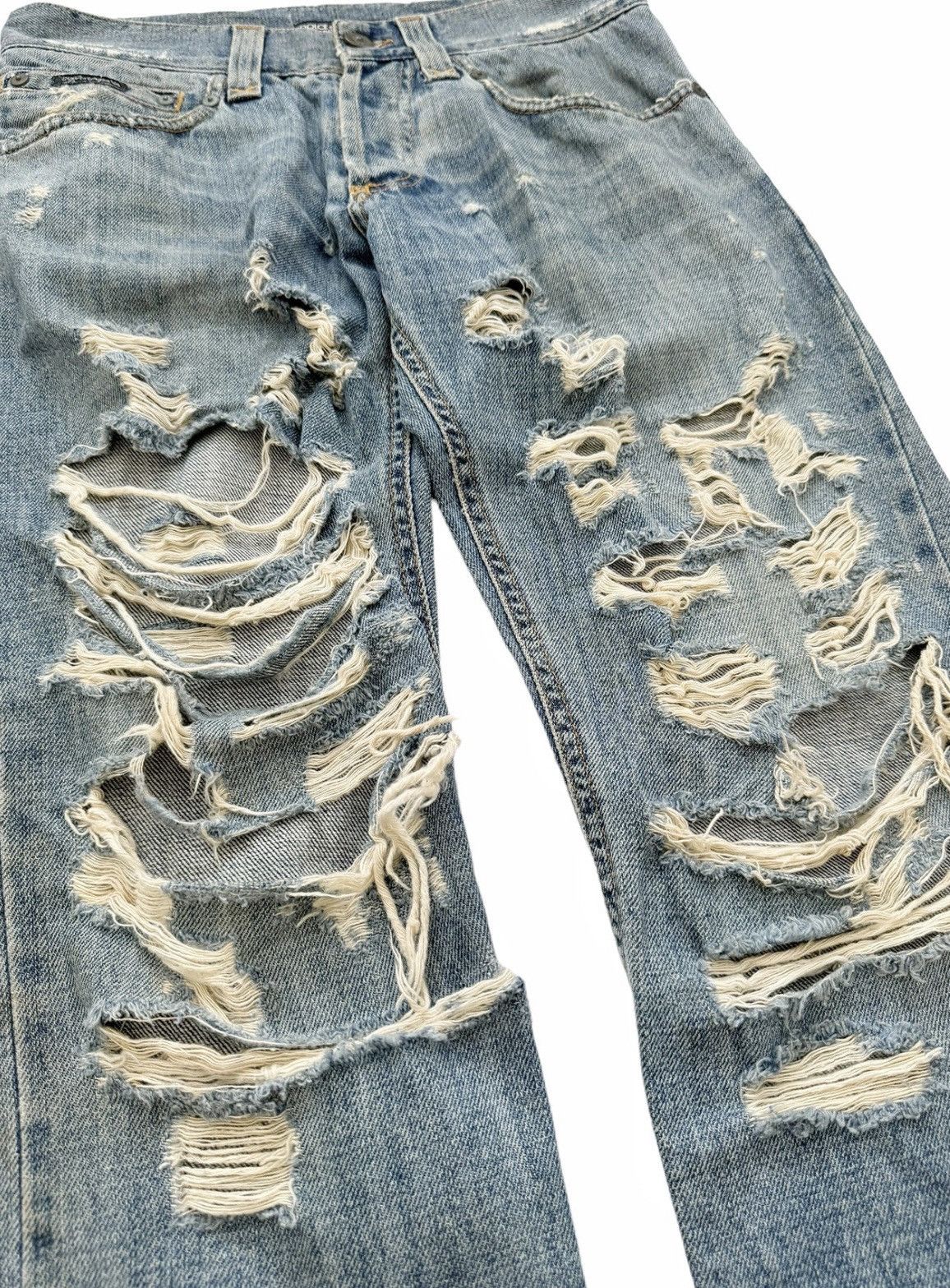 Dolce & Gabbana Dolce & Gabbana Shredded Distressed Denim Size US 30 / EU 46 - 5 Thumbnail
