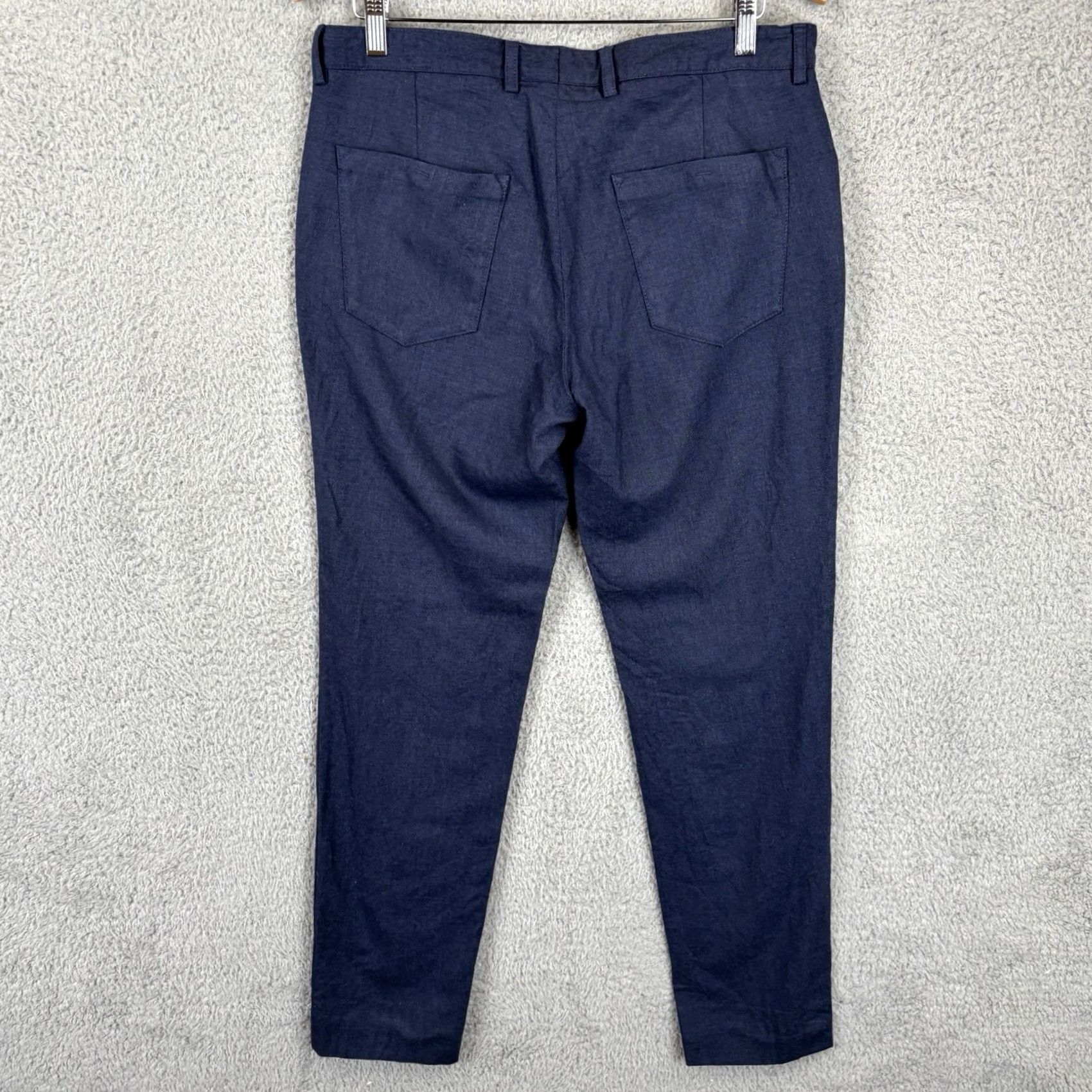Vintage Hugo Boss Pants 5 Pocket Casual Chino Wool 100% Navy Flat Front 32x30 Men Regular Knitted? Size US 32 / EU 48 - 3 Thumbnail