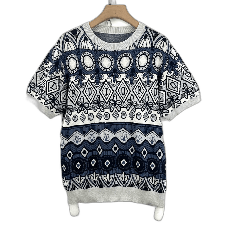 Dior x Stussy Floral Knit Short Sleeve Top