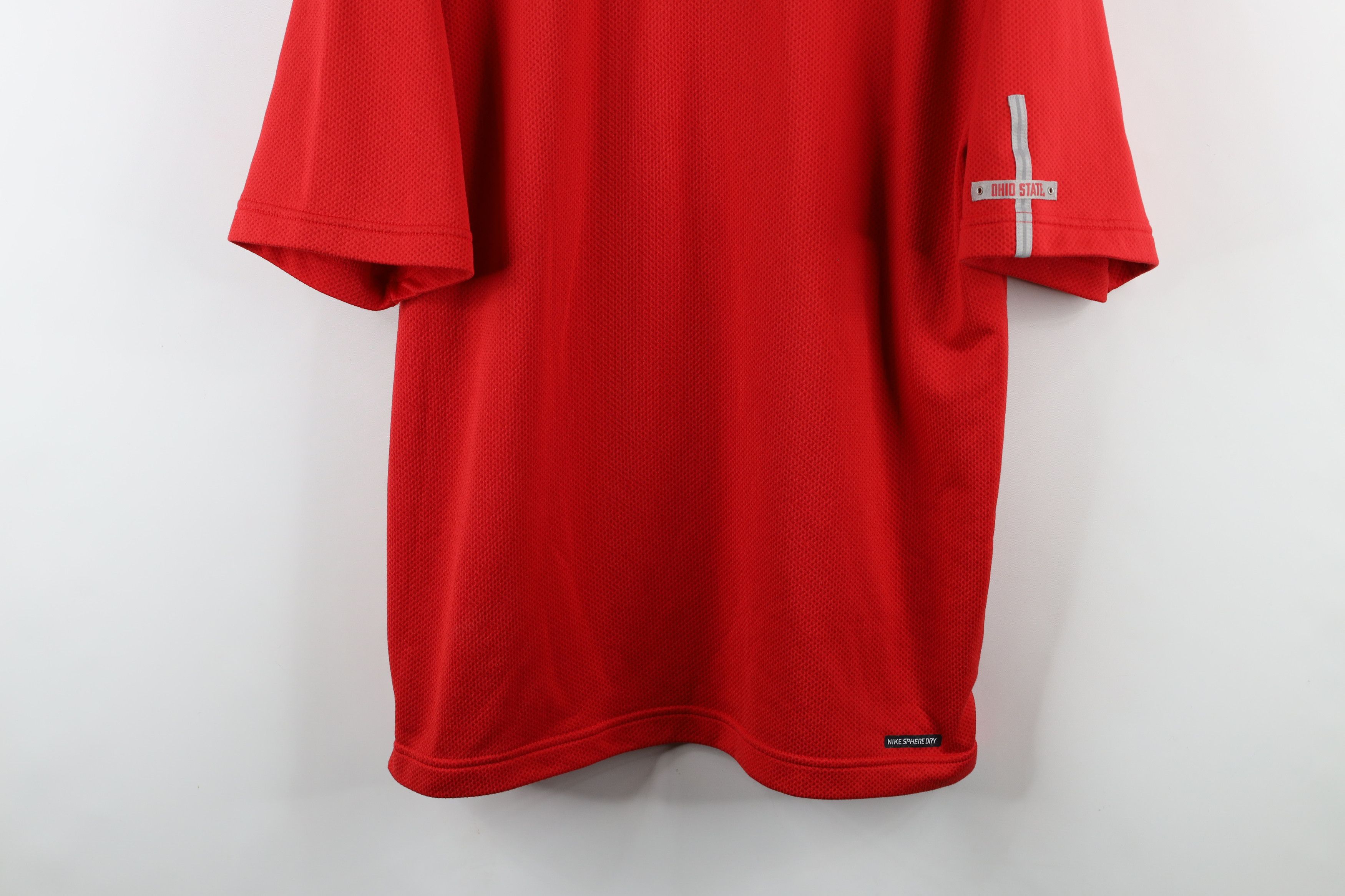 Nike × Vintage Vintage Nike Swoosh Ohio State University Thermal Knit Polo Size US M / EU 48-50 / 2 - 3 Thumbnail