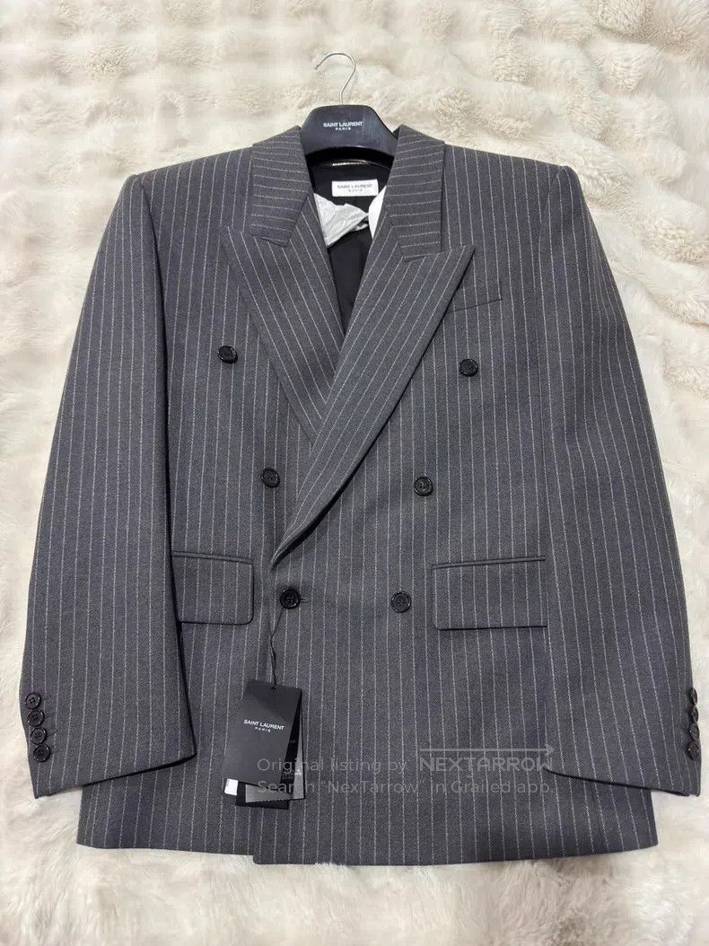 Saint Laurent Paris Saint Laurent Paris Flannel Double-breasted Men's Suit Jac Size US M / EU 48-50 / 2 - 1 Thumbnail